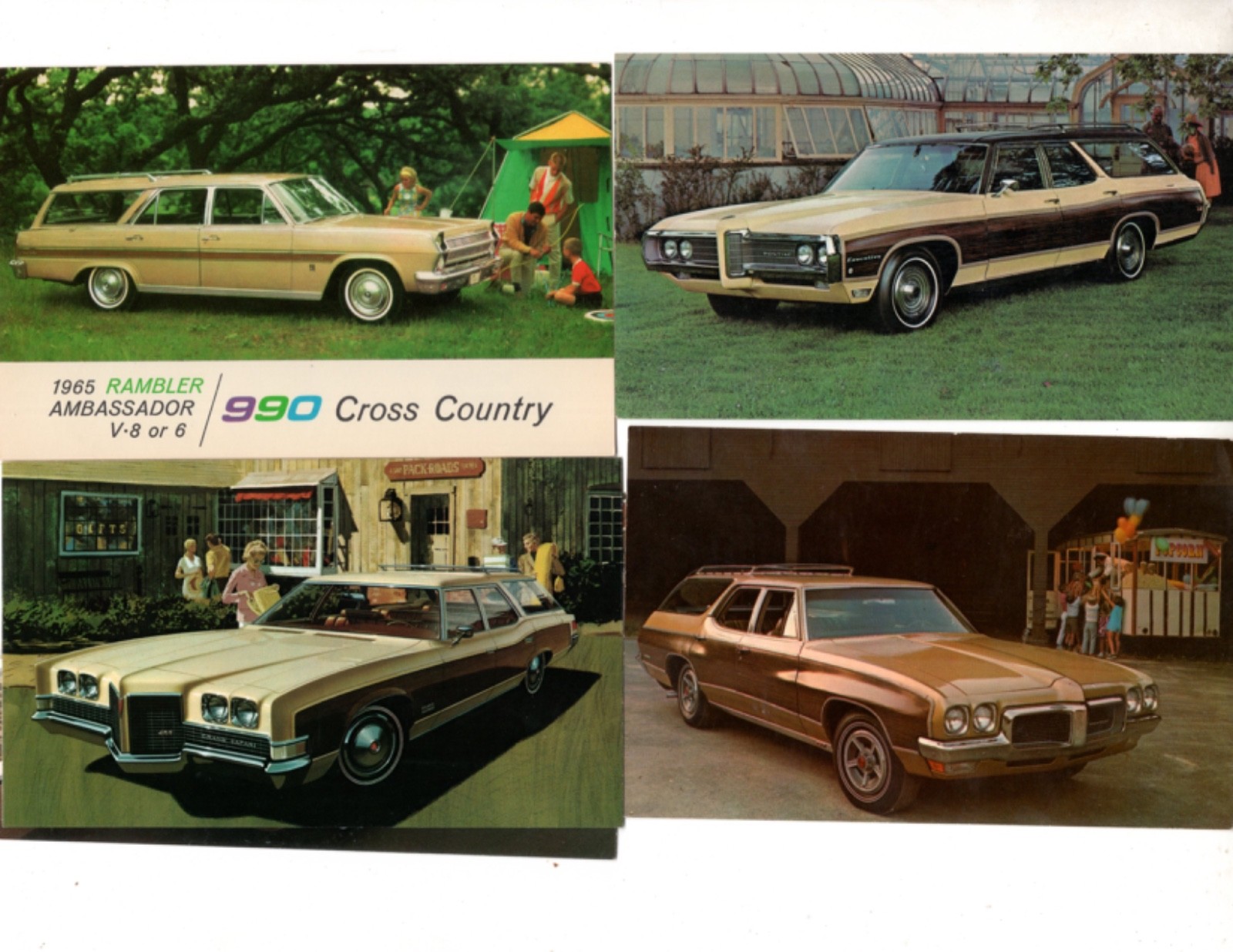 ANTIQUE AUTO, STATION WAGONS, LOT OF 35 VINTAGE POSTCARDS (BL100)
