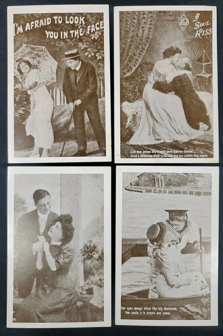 Popular Products Post Card Romantic Couple Date Kiss Unused Lot #1 See Pics