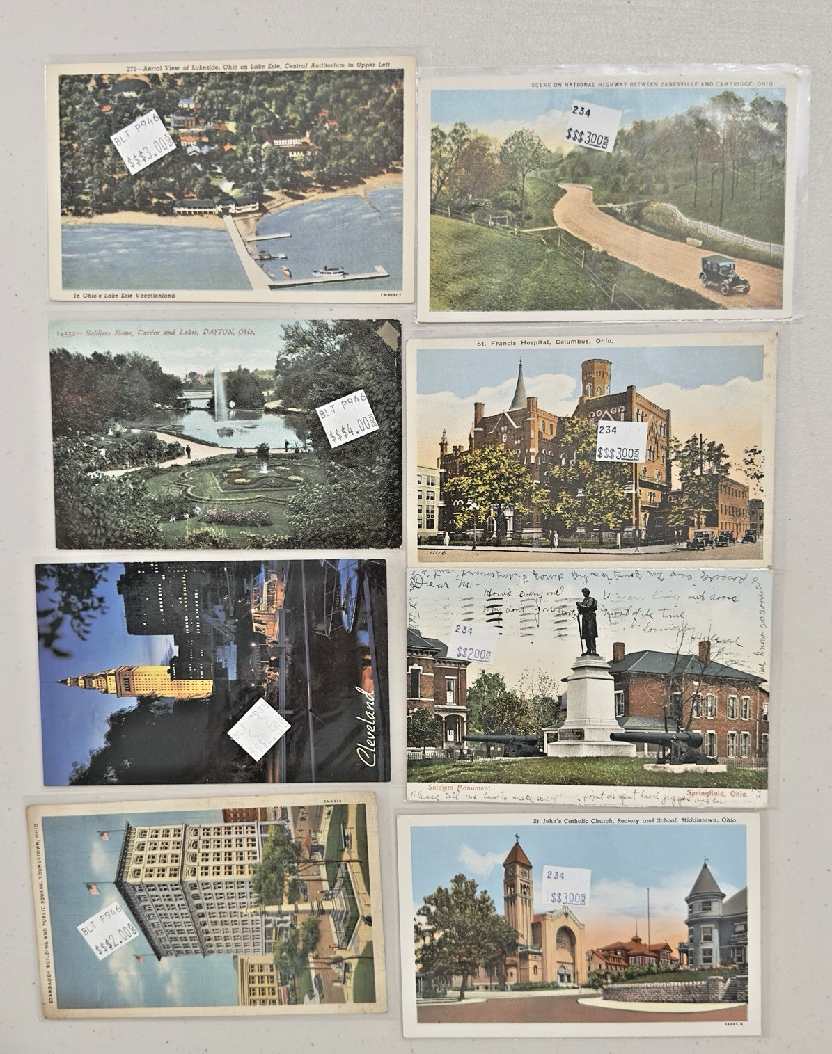 Lot Of 50 Vintage Postcards Ohio and Virginia Some In Protective Sleeves