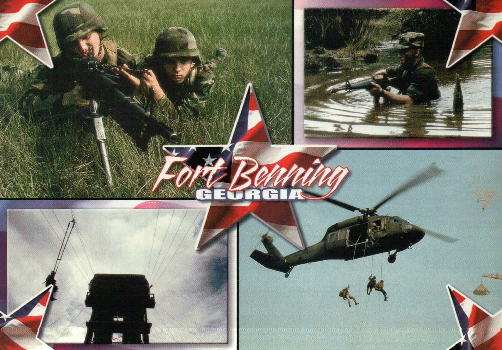 Fort Benning, Georgia, United States Army, Helicopter, Infantry — Postcard