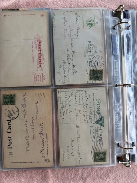 58 Postcards 1906-1940s in Plastic Sleeves. Some unused