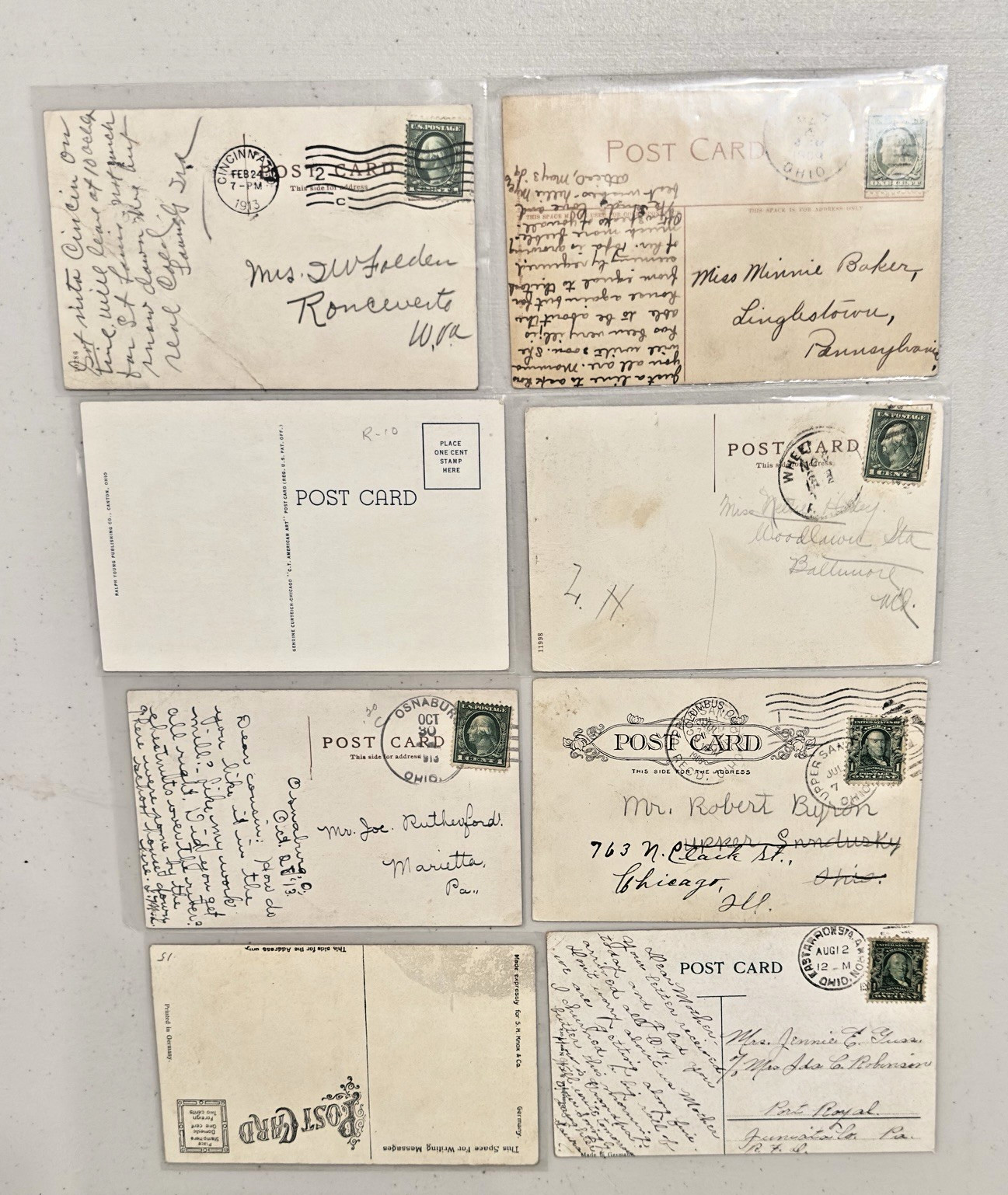 Lot Of 50 Vintage Postcards Ohio and Virginia Some In Protective Sleeves