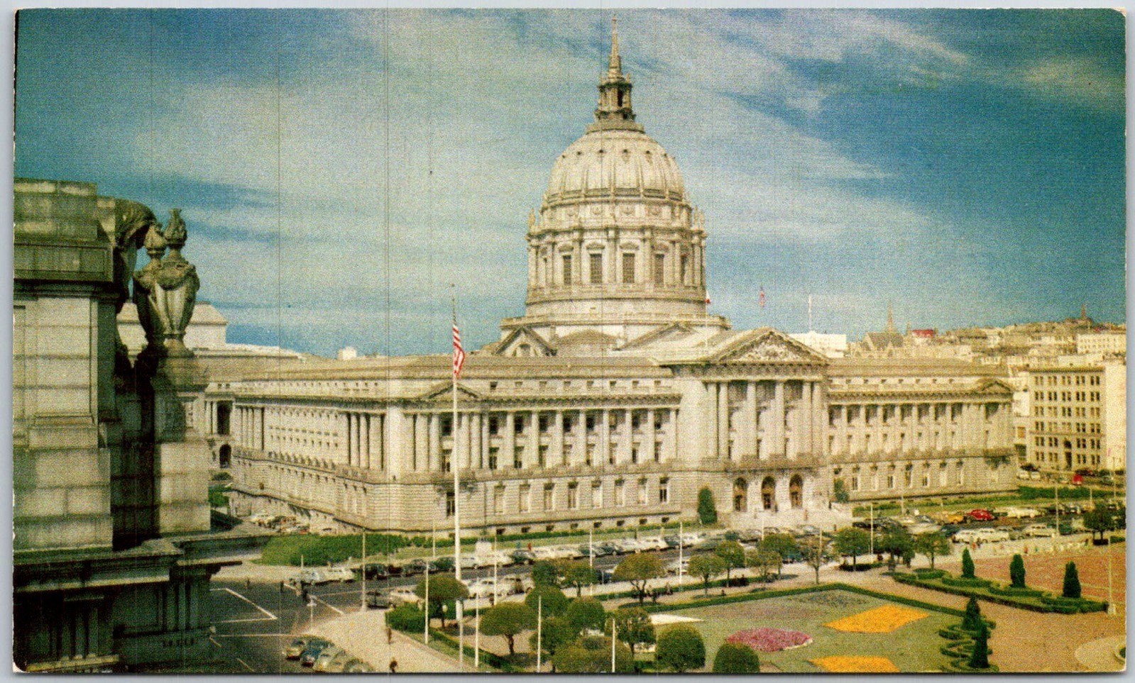 San Francisco USA Civic Center Building Vintage Linen Architecture