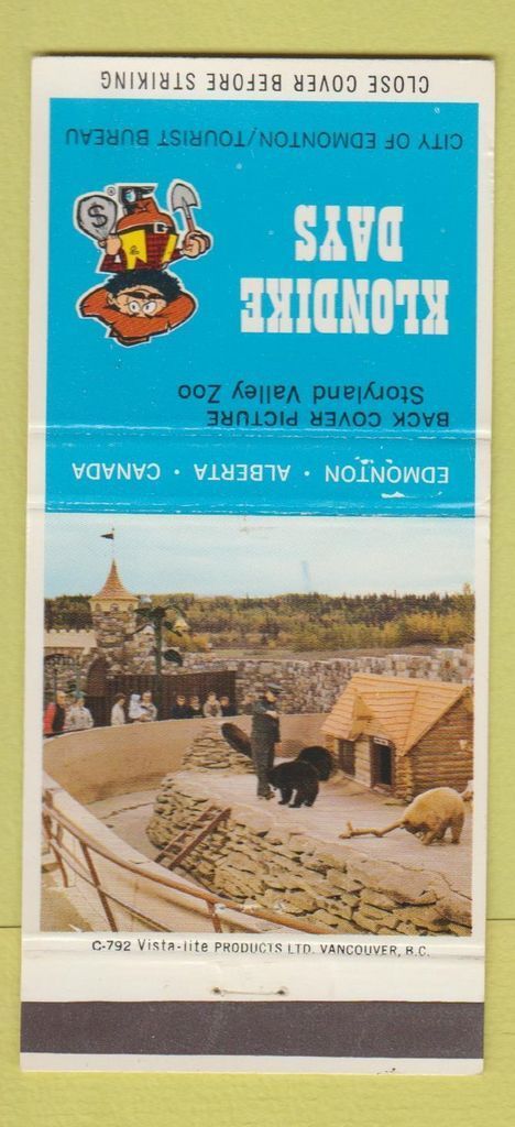 Matchbook Cover – Klondike Days Edmonton AB tourism 30 Strike