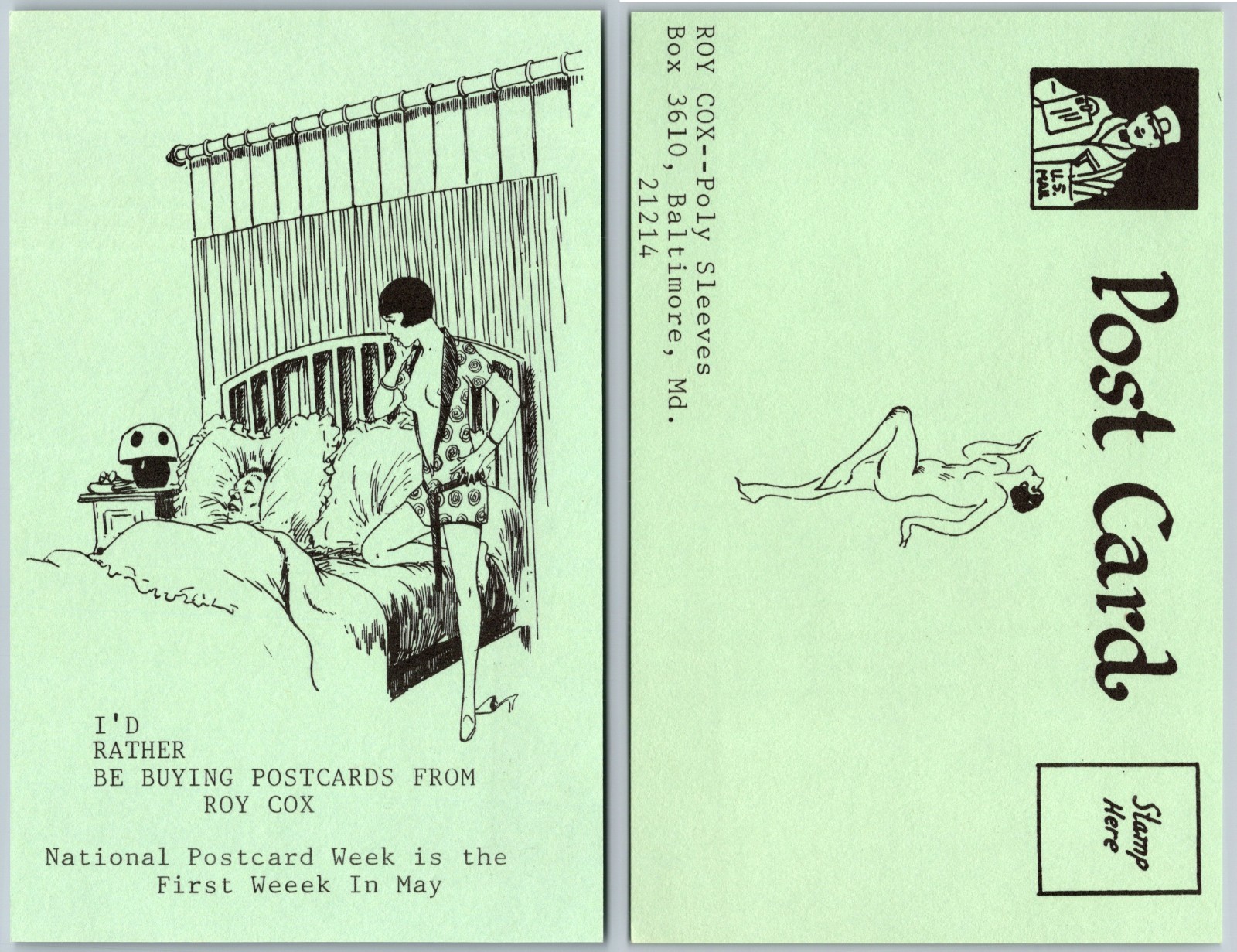 Roy Cox Poly Sleeves Baltimore MD Postcard
