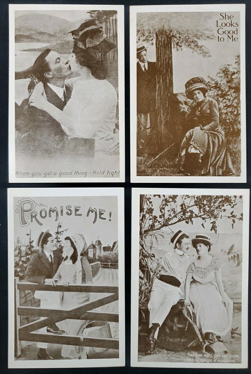 Popular Products Post Card Romantic Couple Date Kiss Unused Lot #2 See Pics
