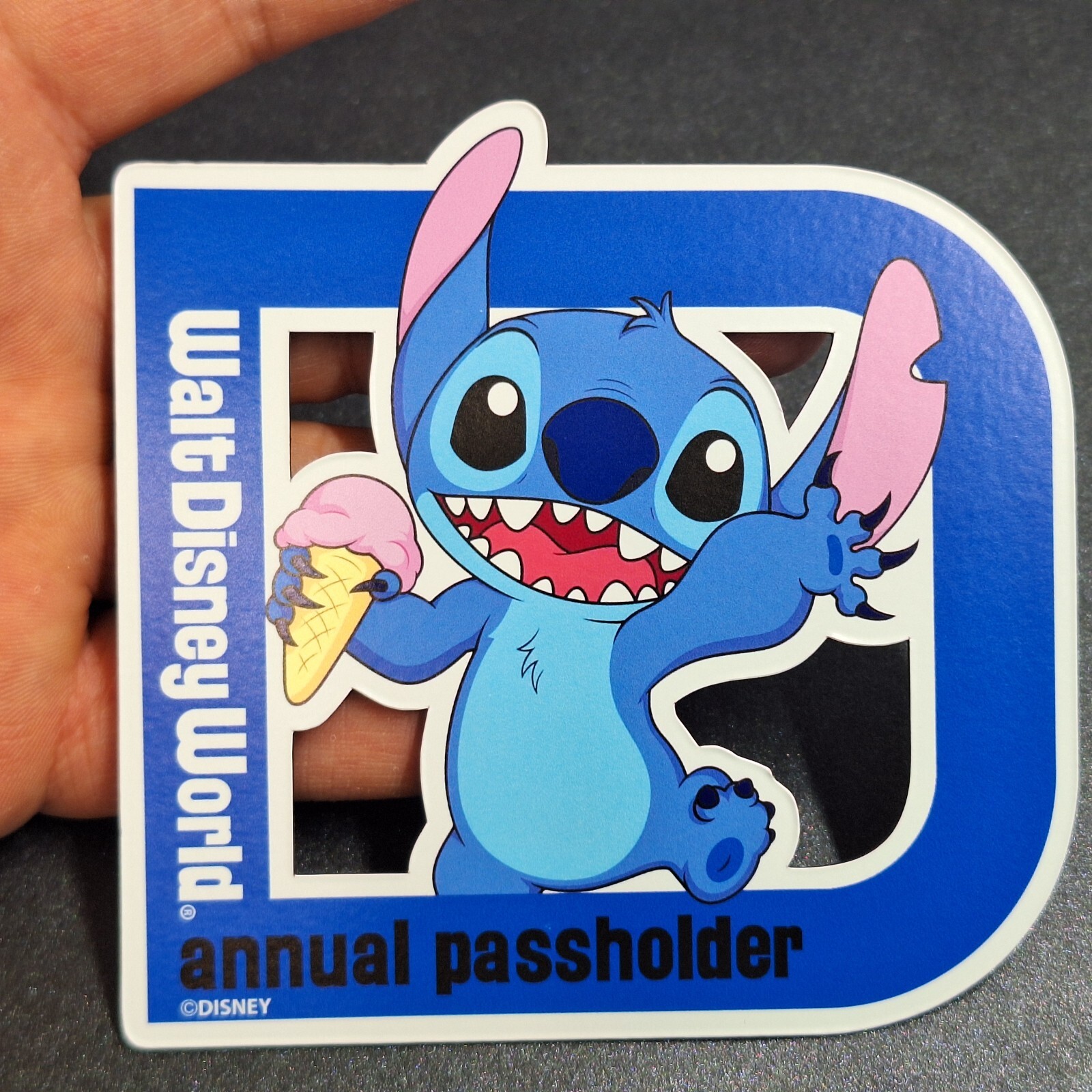 Aftermarket Walt Disney Annual Passholder featuring Stitch in D magnet format