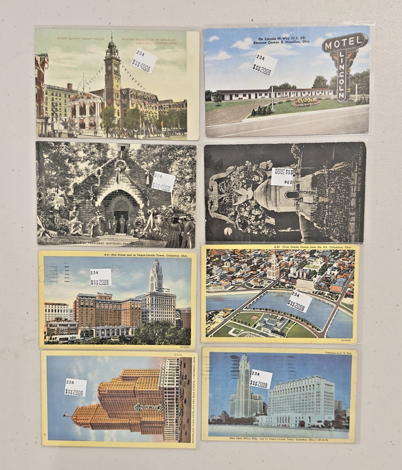Lot Of 50 Vintage Postcards Ohio and Virginia In Protective Sleeves