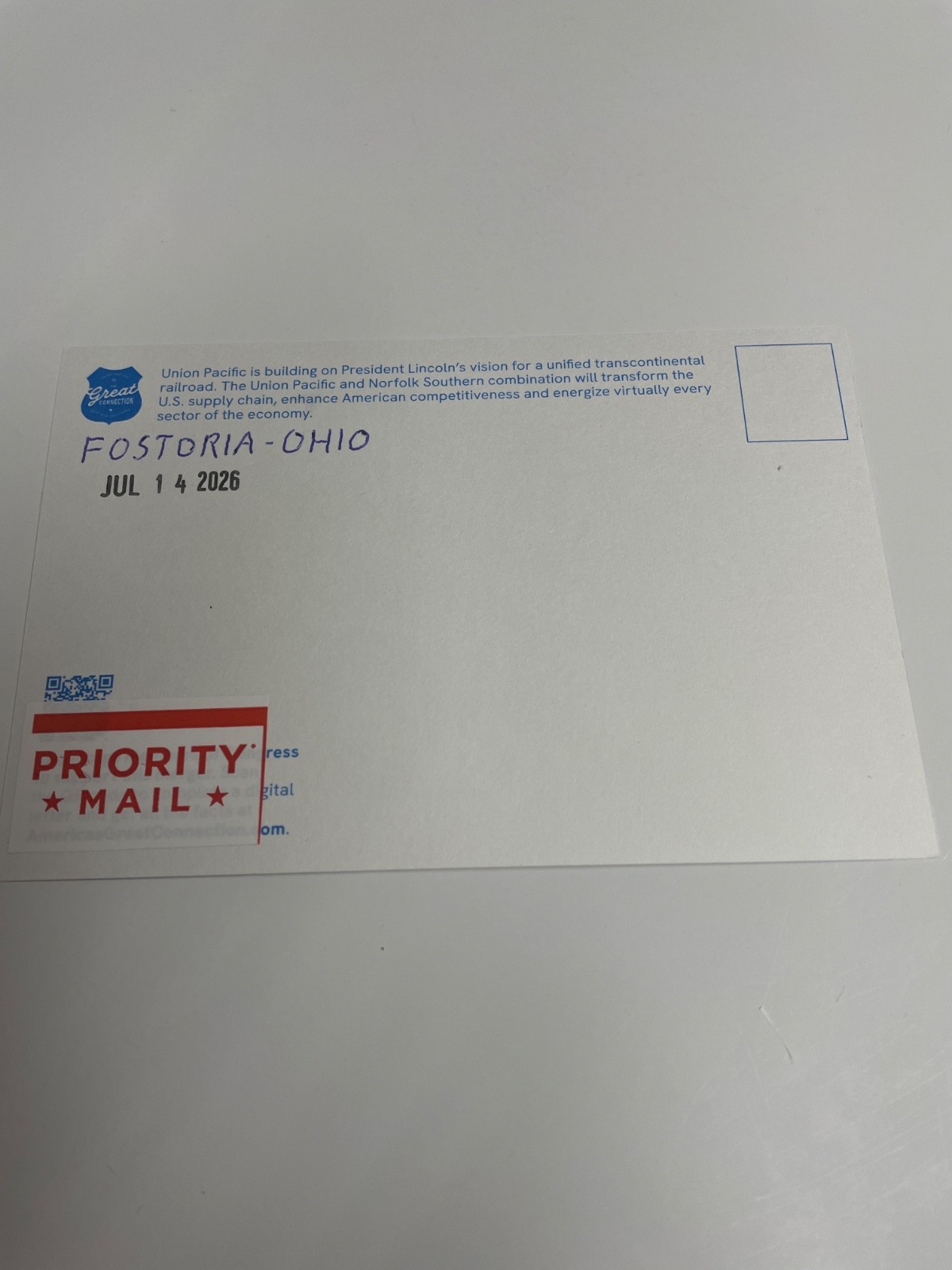 BIG BOY postcard coast to coast 4014 Fostoria. Ohio tour 2026 July 14