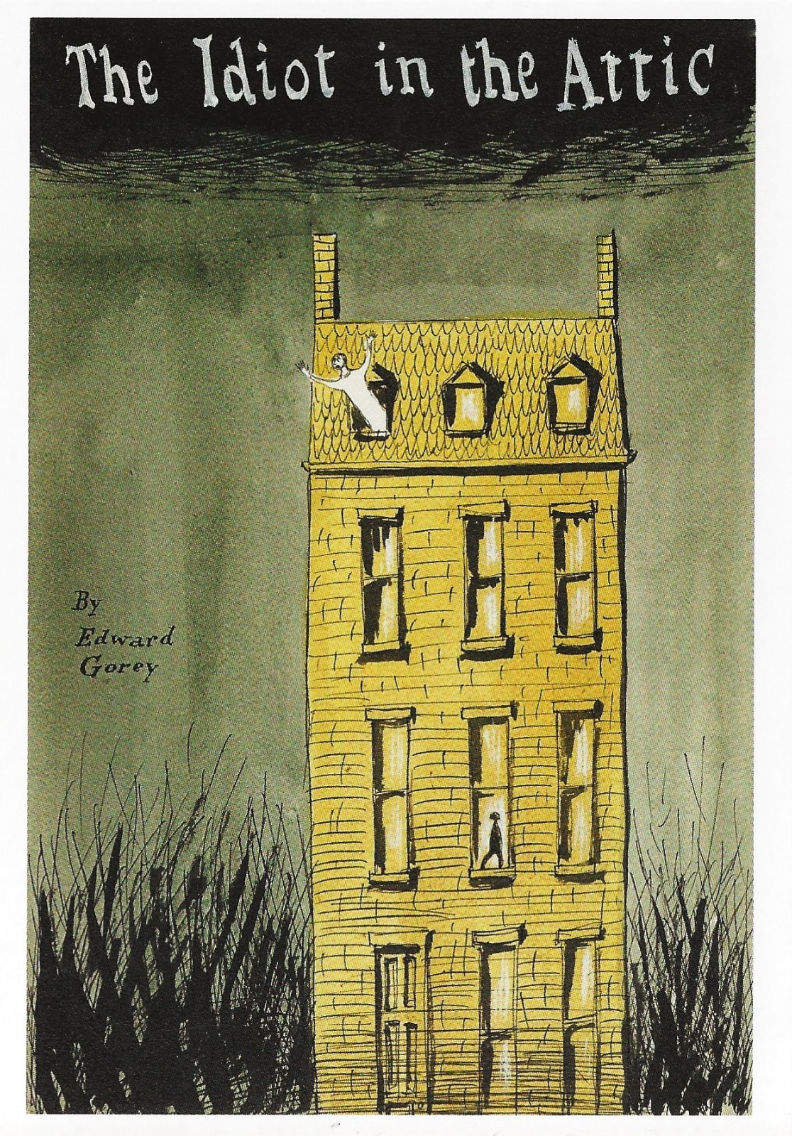 Postcard Edward Gorey “The Idiot in the Attic” Cover Illus. MINT Unused