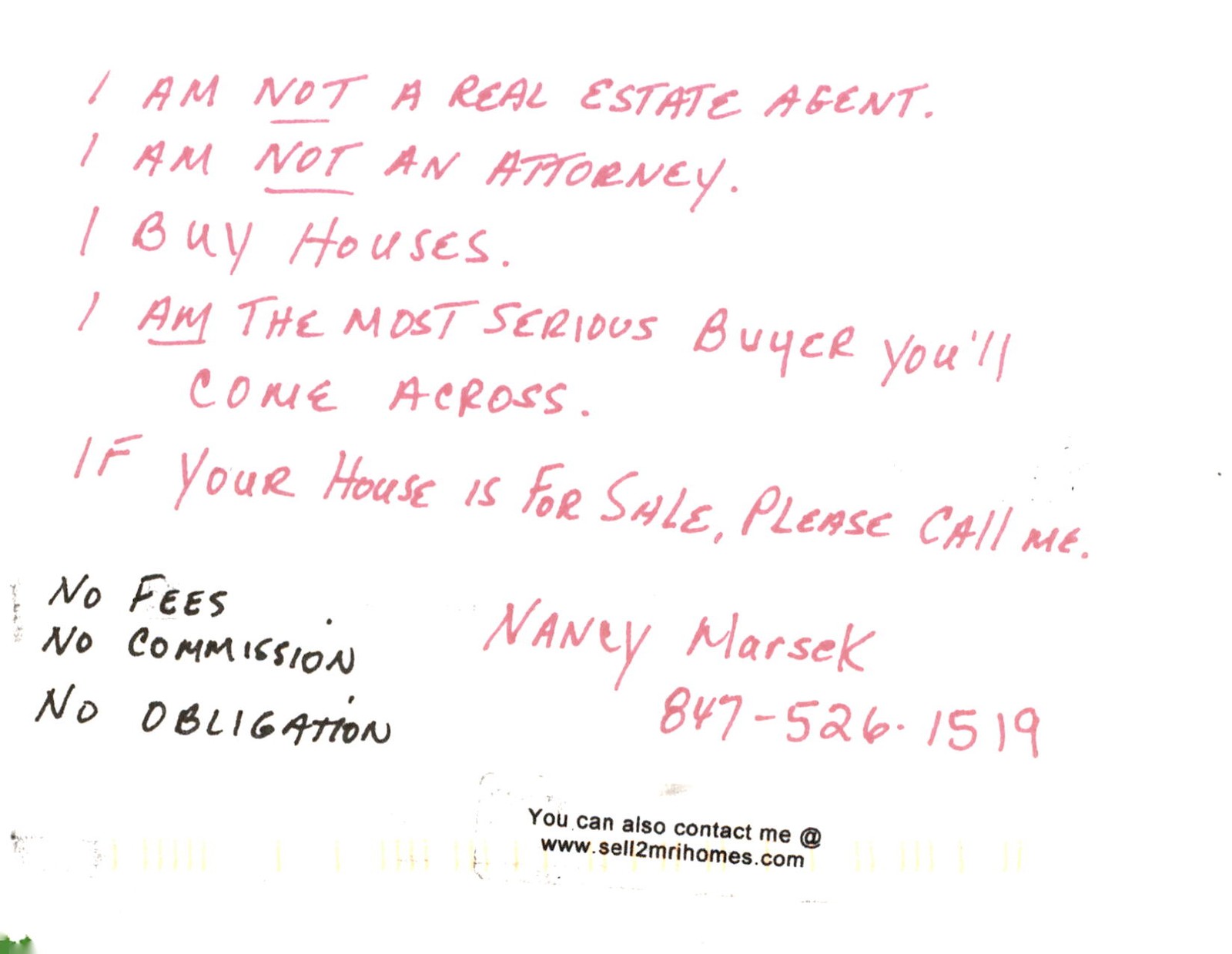 Nancy Marset, Real Estate Buyer, 2002 Postcard
