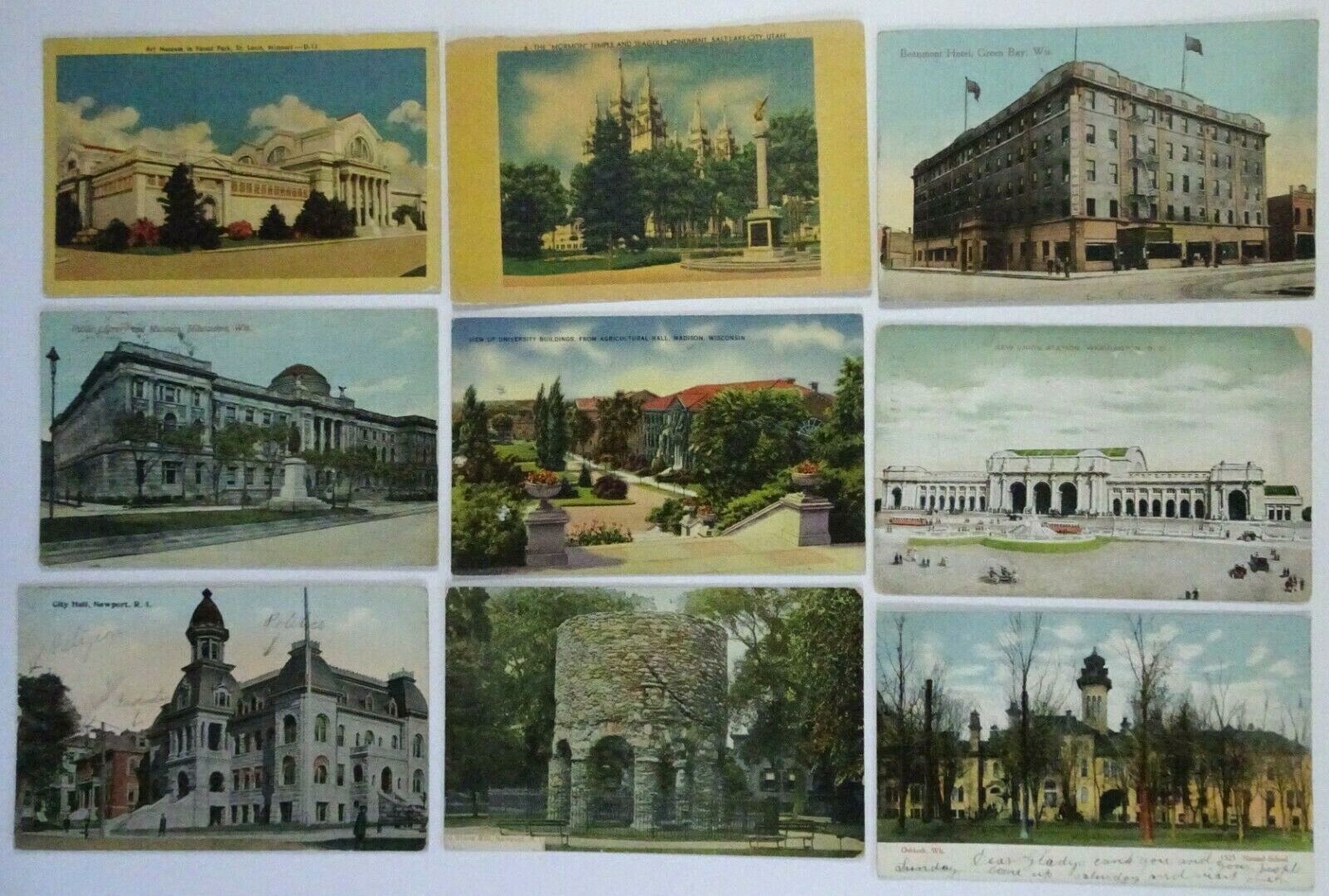 Vintage Postcard Lot of 25 Architecture Buildings Bridges Ocean in Sleeves