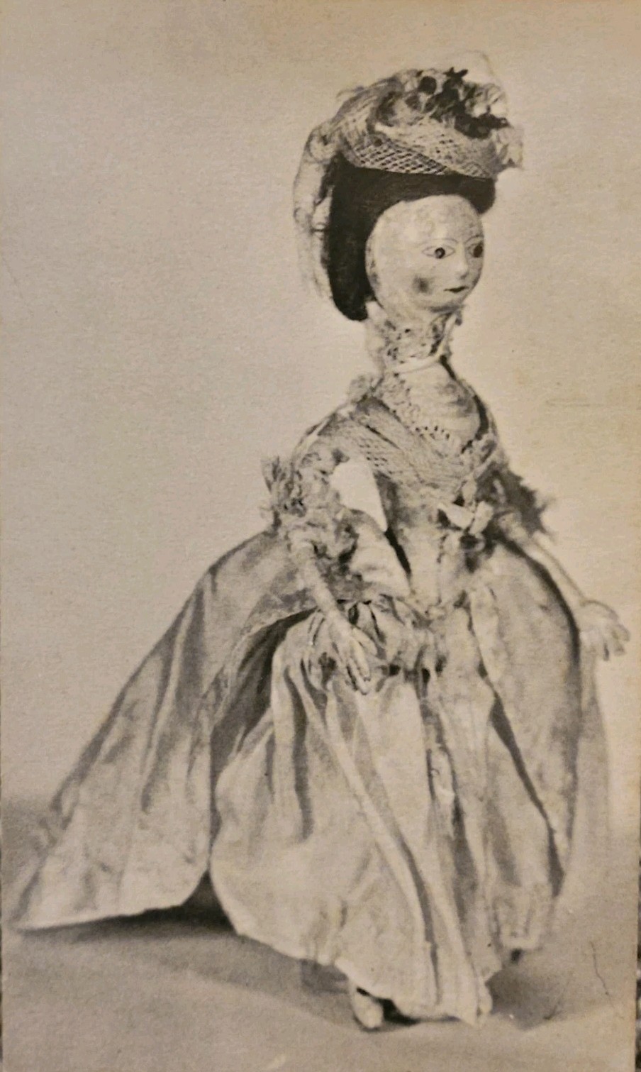 Antique Oddity Early 1900s Postcard Queen Anne Doll Creepy Wenham Museum MA
