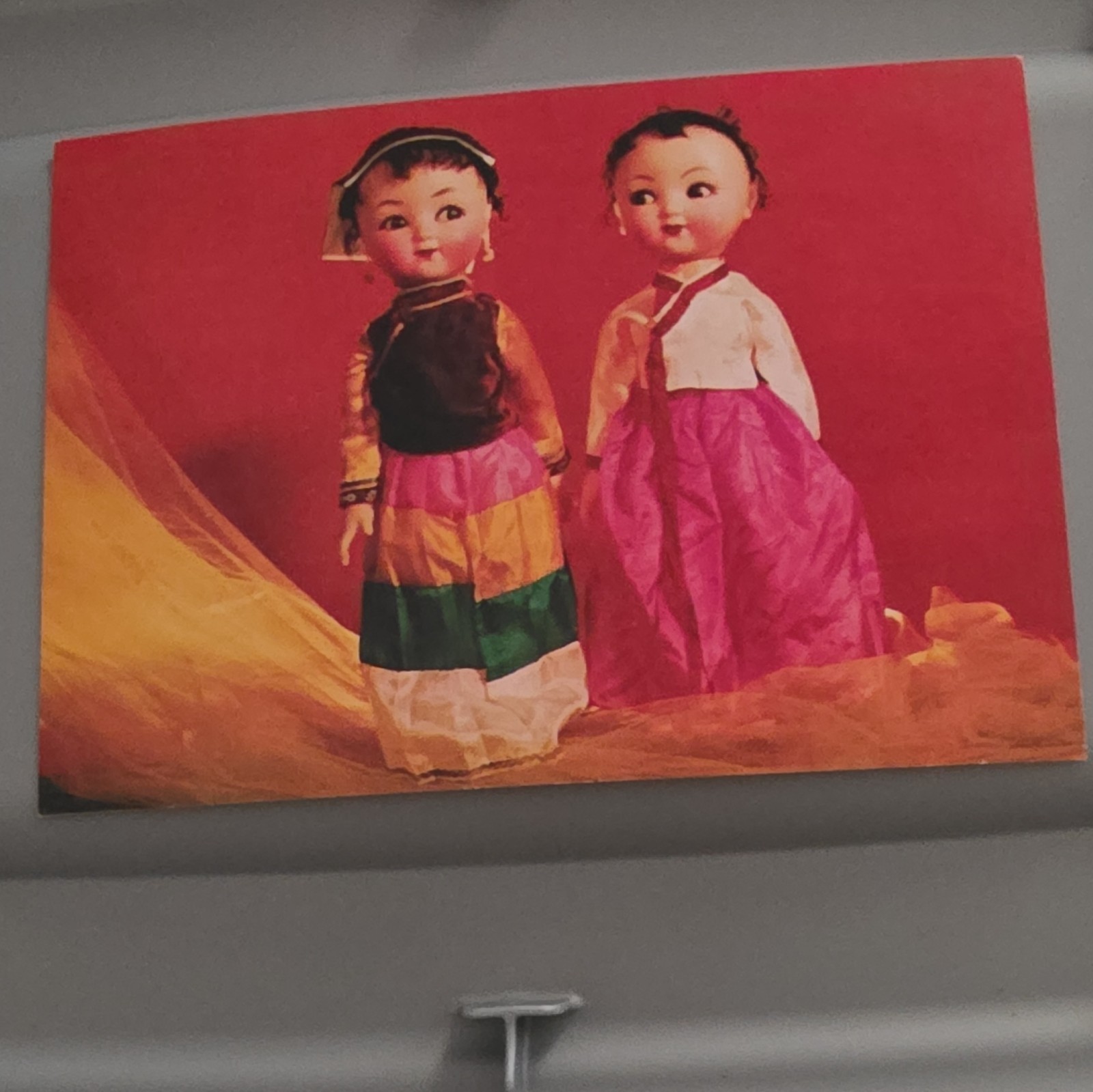 Vintage Paper Postcard, Two Children in Traditional Clothing, Single Unit