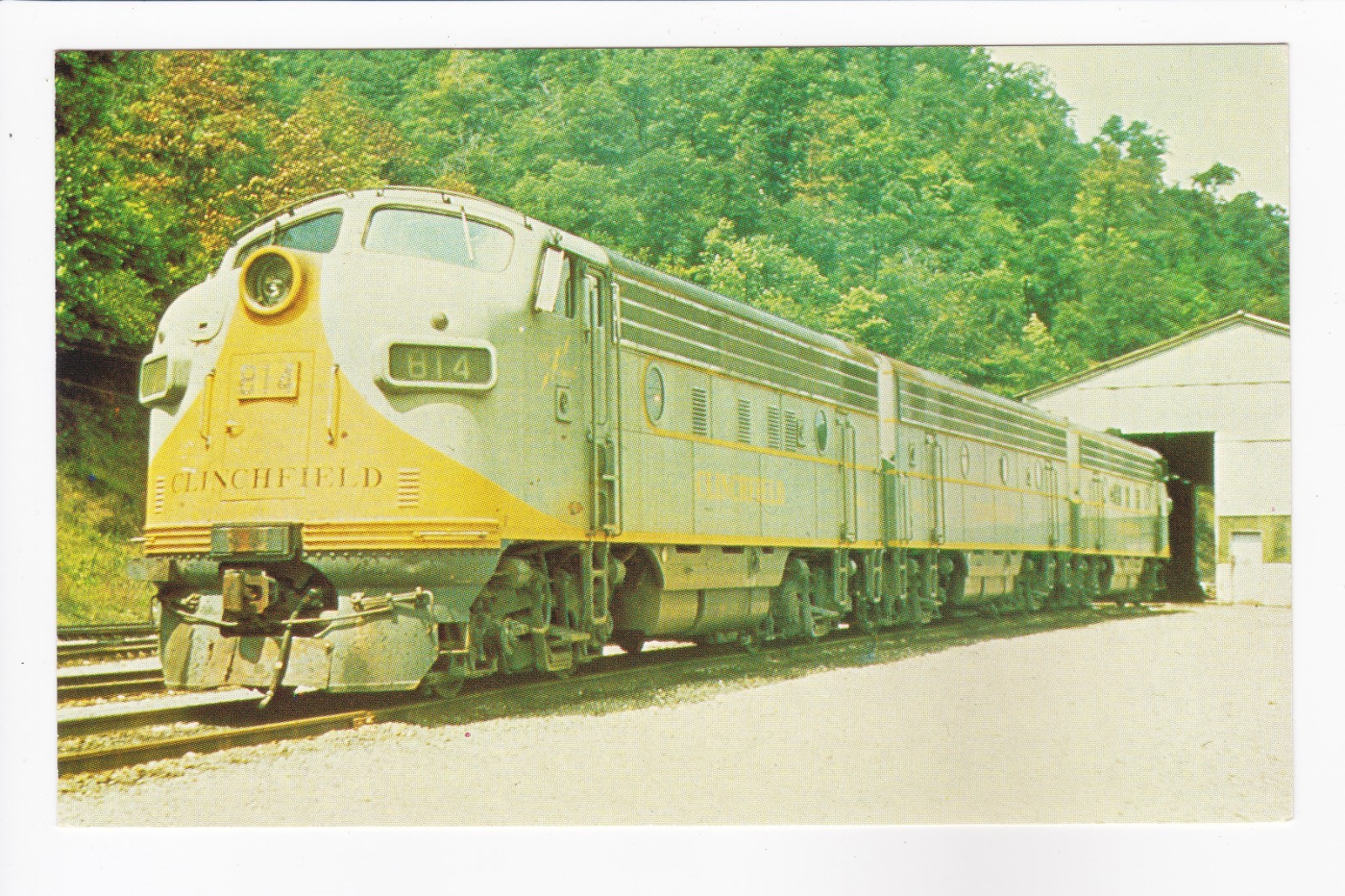 Clinchfield Railroad F-7 Unit #814 Dante Virginia Chrome Postcard