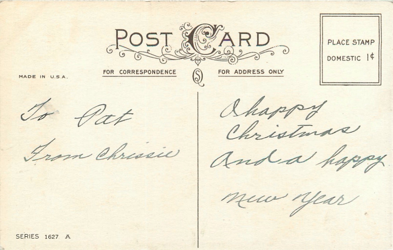 Christmas Wishes 1910 Vtg Postcard – Bell and Holly Wreath
