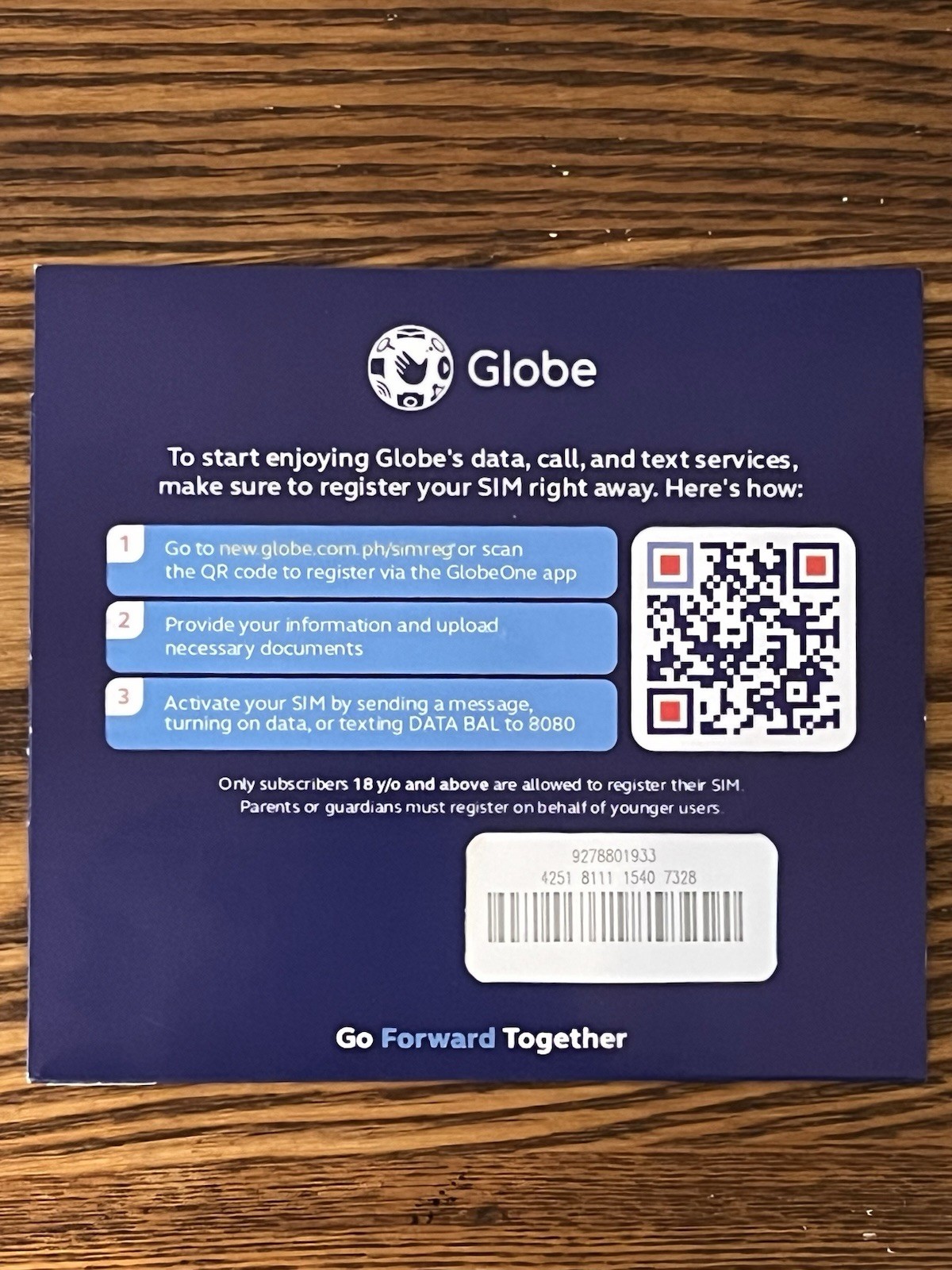 Philippines GLOBE 5G Prepaid Roaming SIM Card LTE Tri-Cut SHIP from USA.