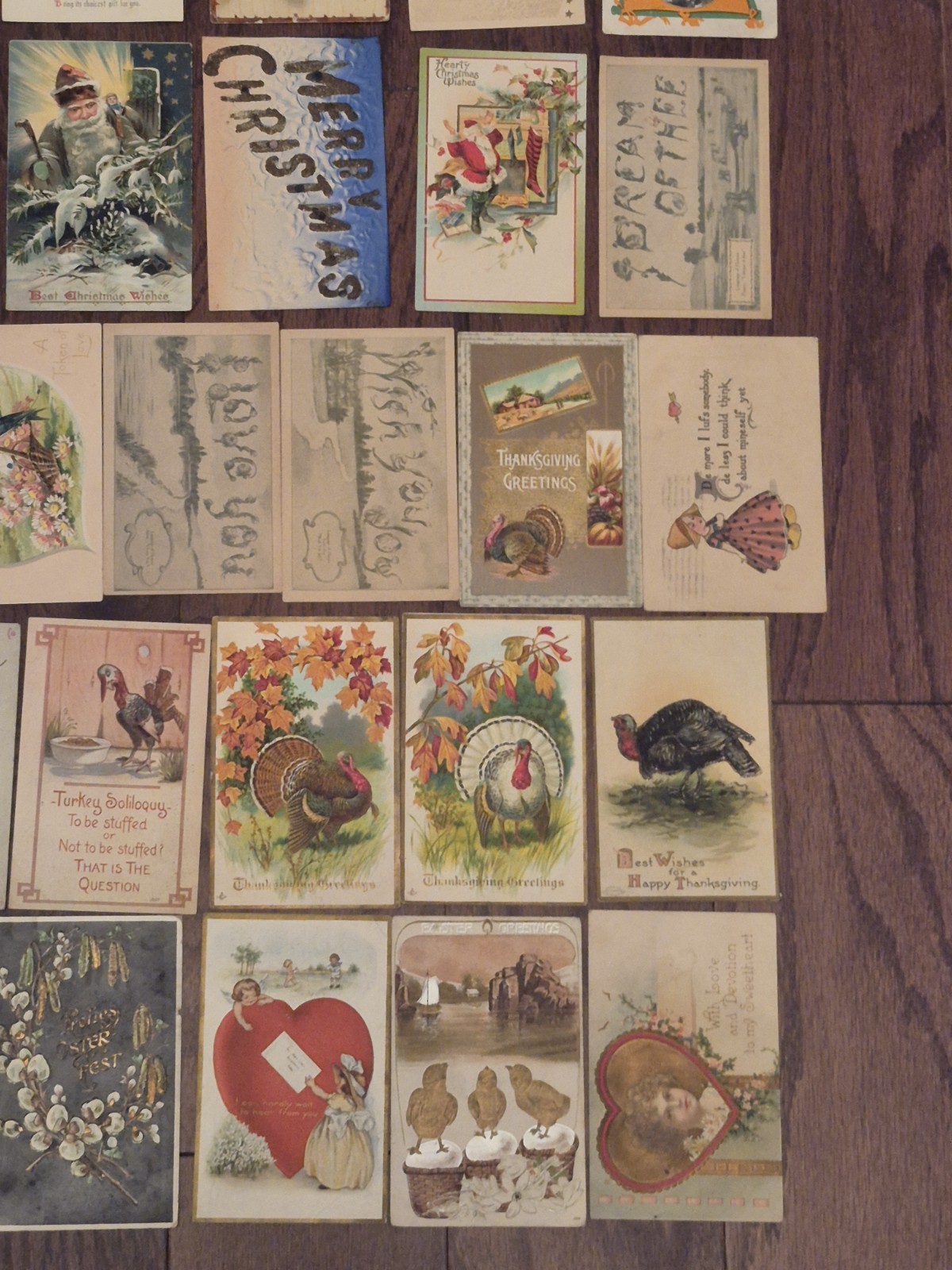 Vintage Postcard Lot Christmas, Easter, Santa’s, Patriotic, Valentine’s day