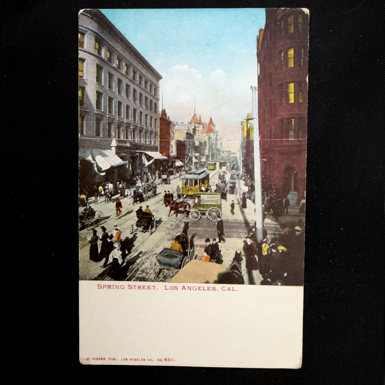 Antique Los Angeles Street View Postcard Lot Broadway Main Spring St CA c1900s