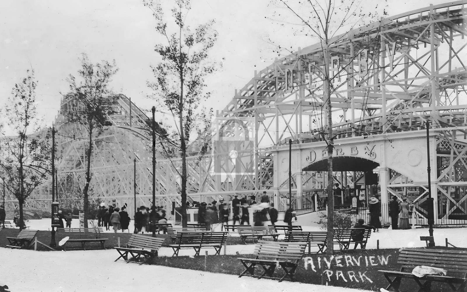 Riverview Amusement Park Derby Roller Coaster Chicago Illinois IL – Reprint