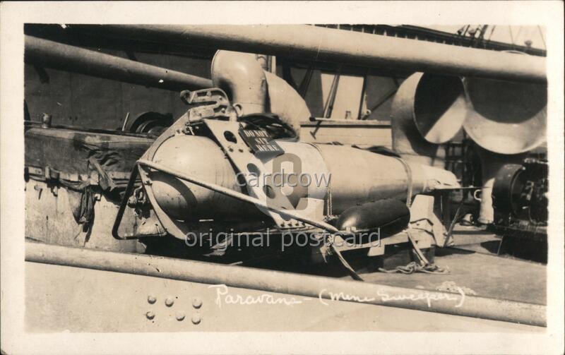 Navy Paravane-(Mine Sweeper) Original Vintage Real Photo Postcard RPPC