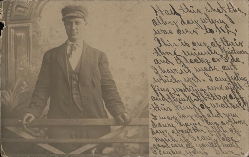 Men Kansas City, Missouri MO Studio Photo of Man KS Original Vintage RPPC