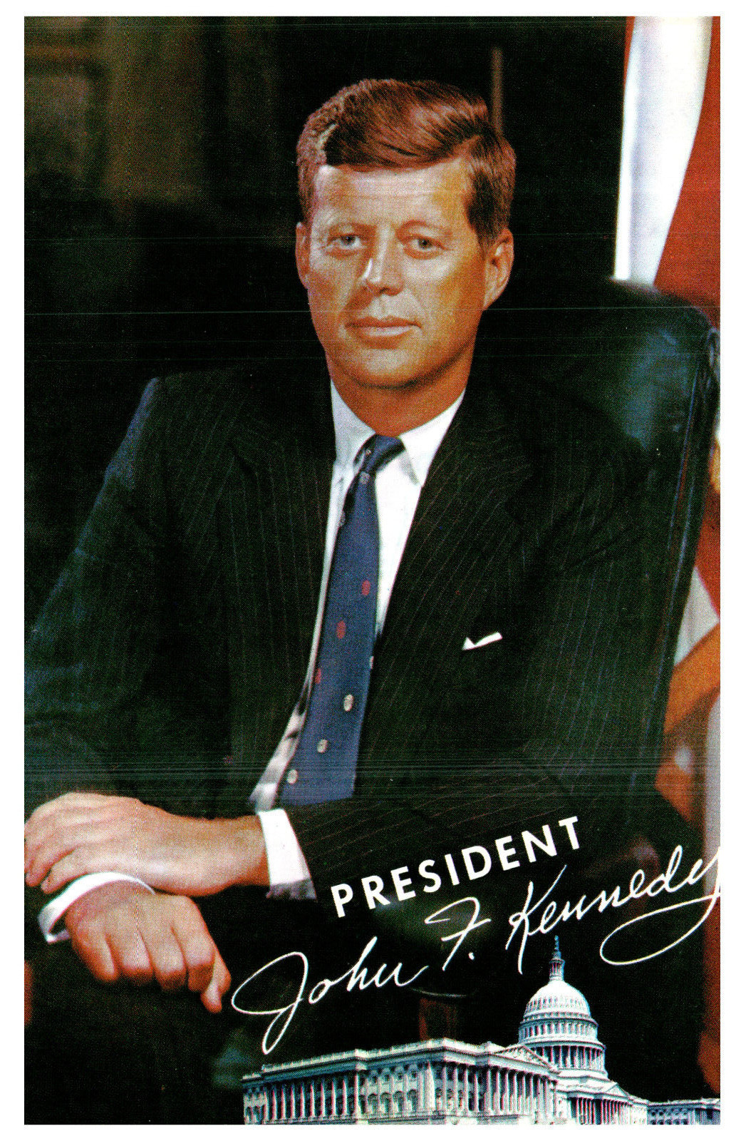 John F. Kennedy 35th President United States c.1960’s Vintage Chrome Postcard