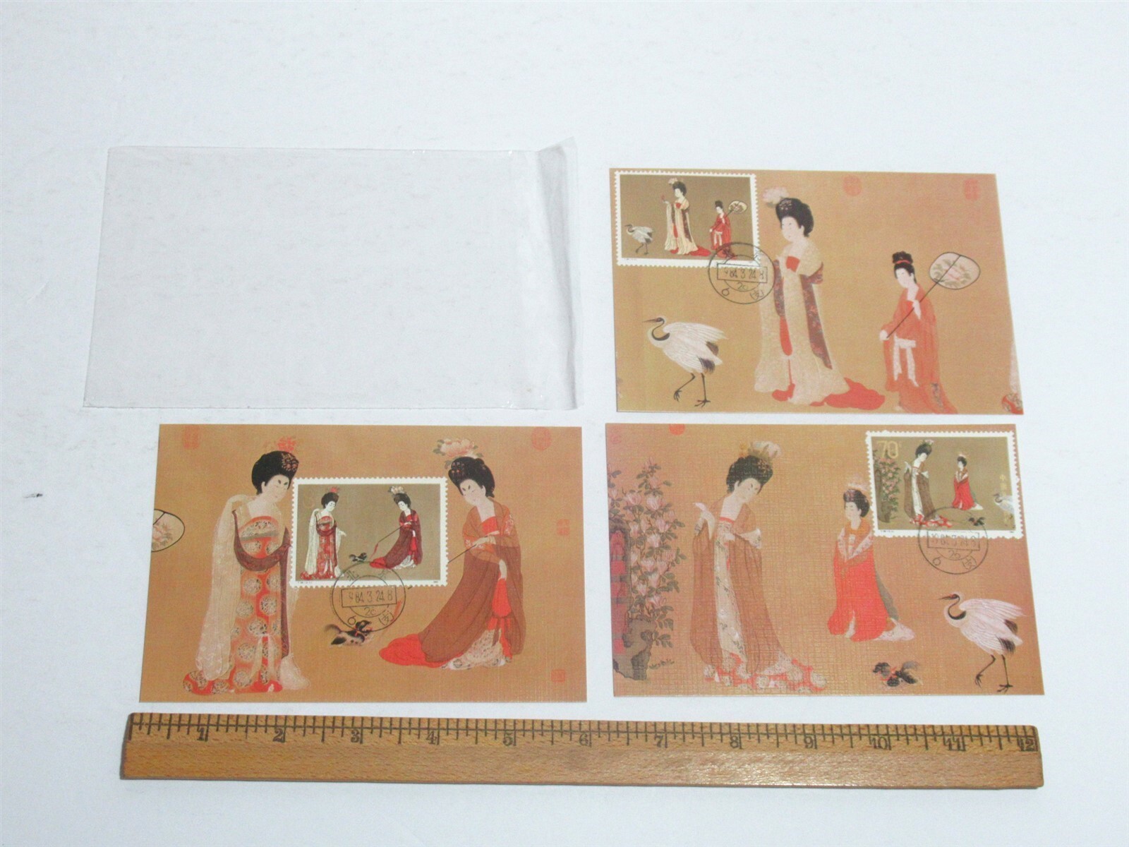 Lot Vtg 80s Unused China First Day Cover 11 Postcards in Folder Sleeves