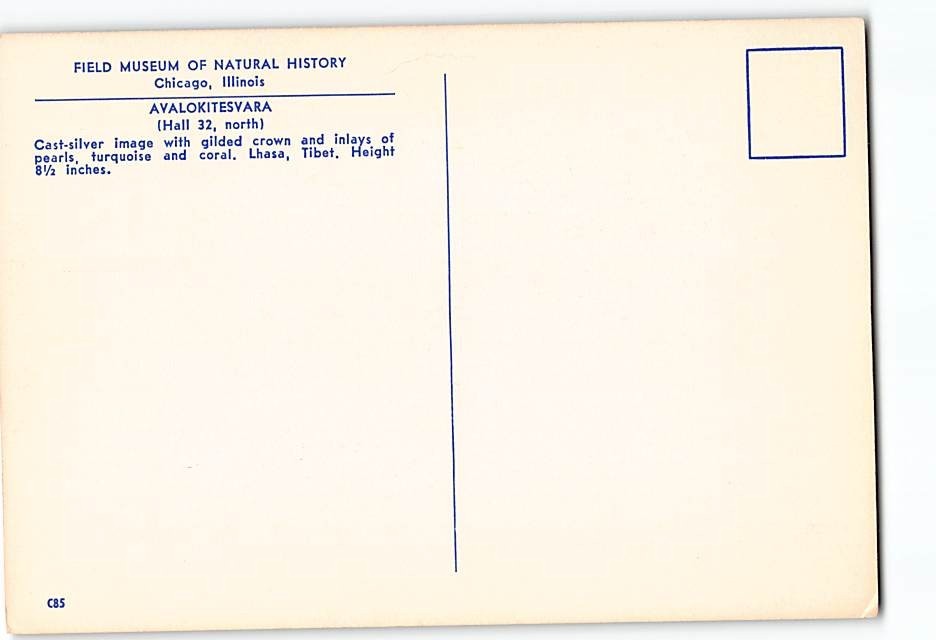Postcard Avalokiteshvara Field Museum of Natural History Chicago Illinois USA