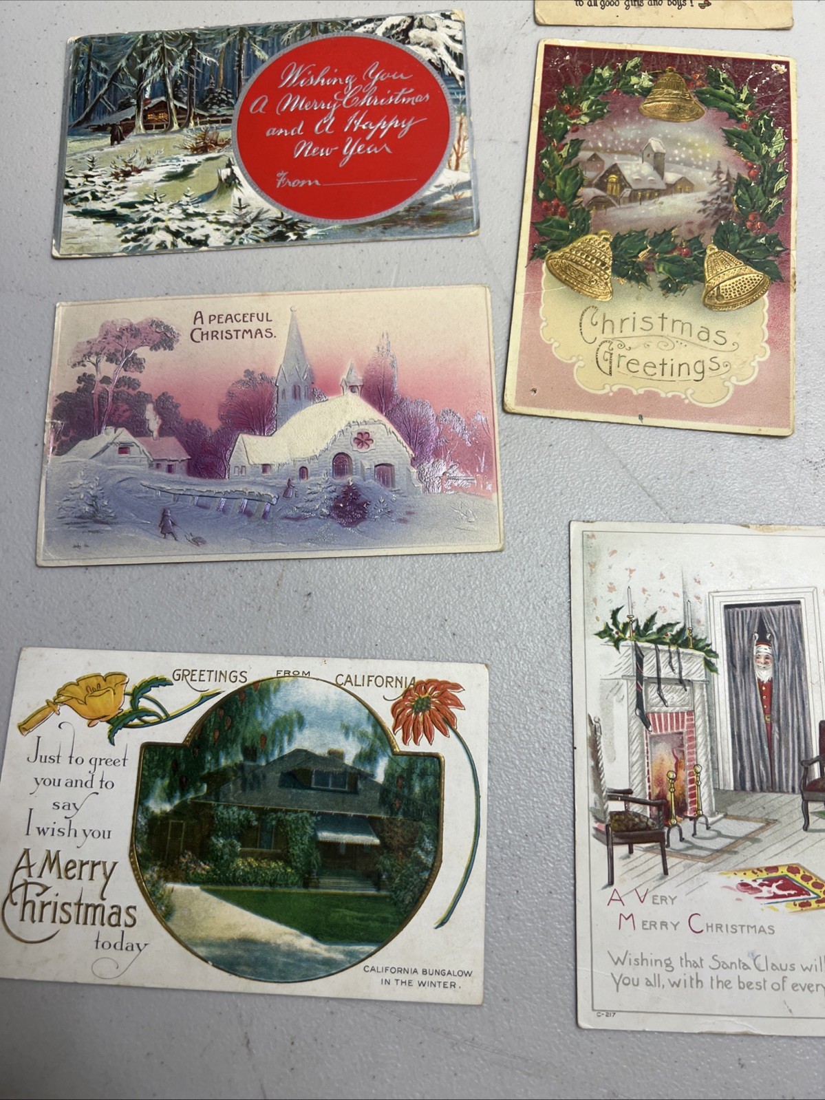 Lot Of 13 Vintage Christmas Postcards, Used, Early 1900s, Some Embossed