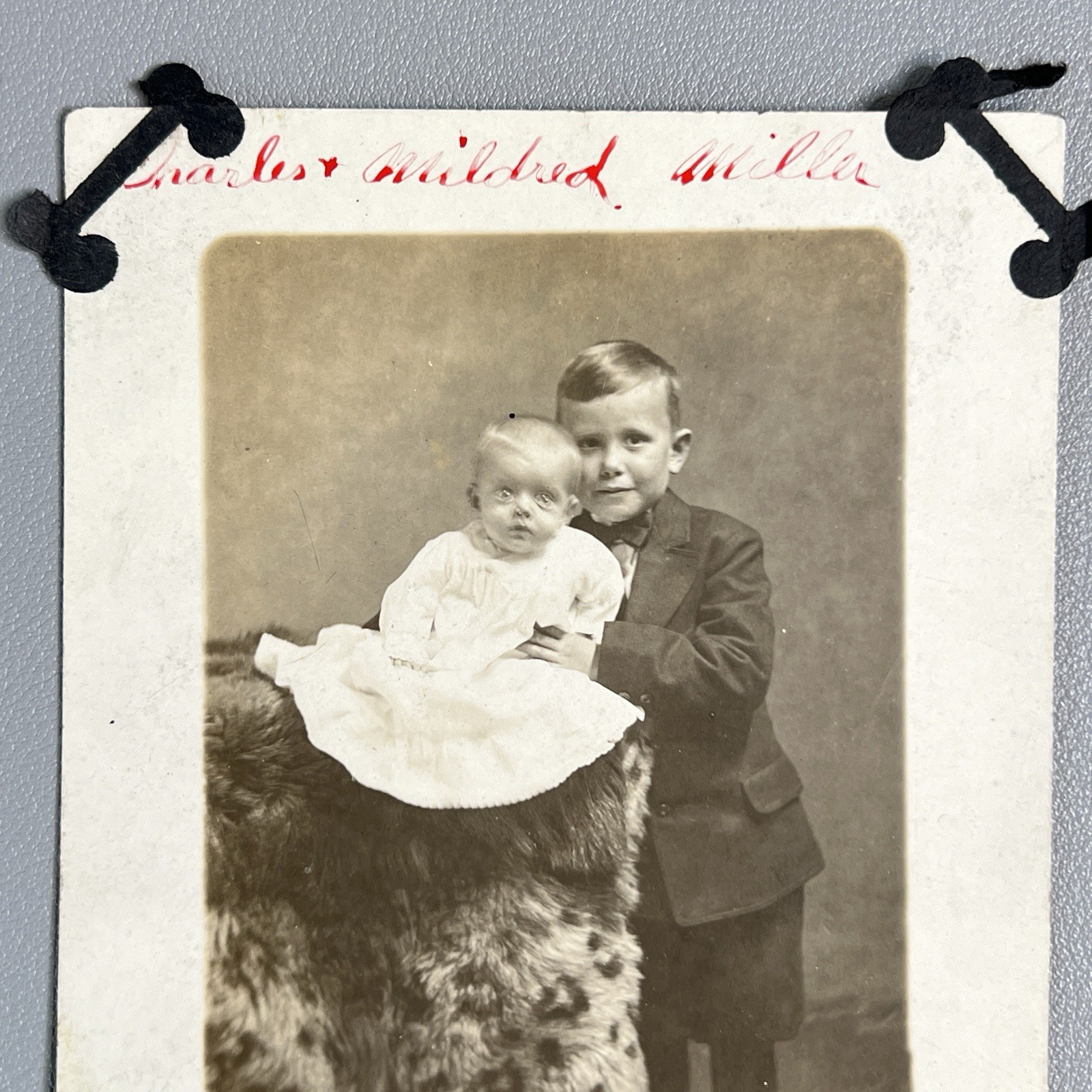 Vtg 1910s Creepy Baby Piercing Stare Blur Oddity Charles Mildred Miller Postcard