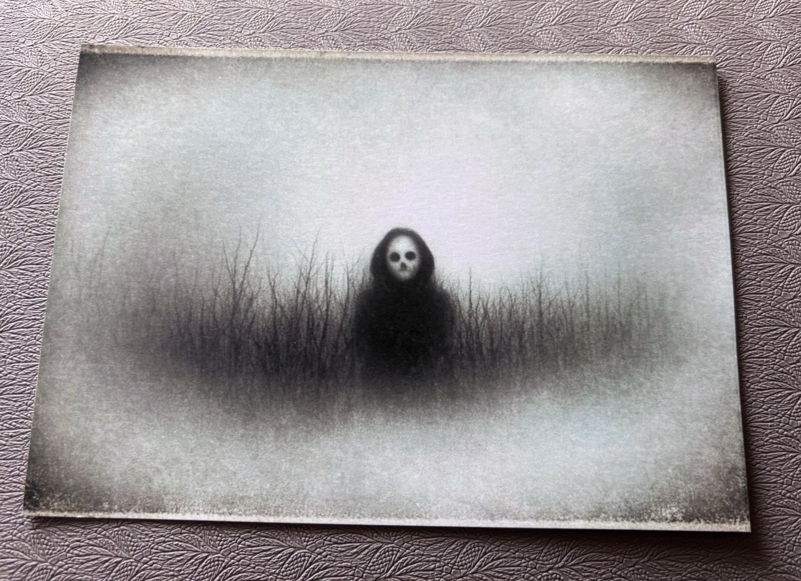 POSTCARD Weird Creepy Vintage Masks Halloween Cult Unusual Spirit Figure.