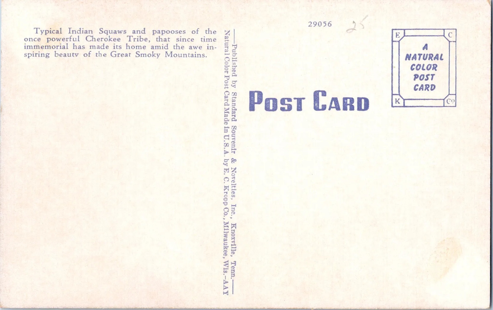 Great Smoky Mountains, United States – Cherokee Women And Child Postcard