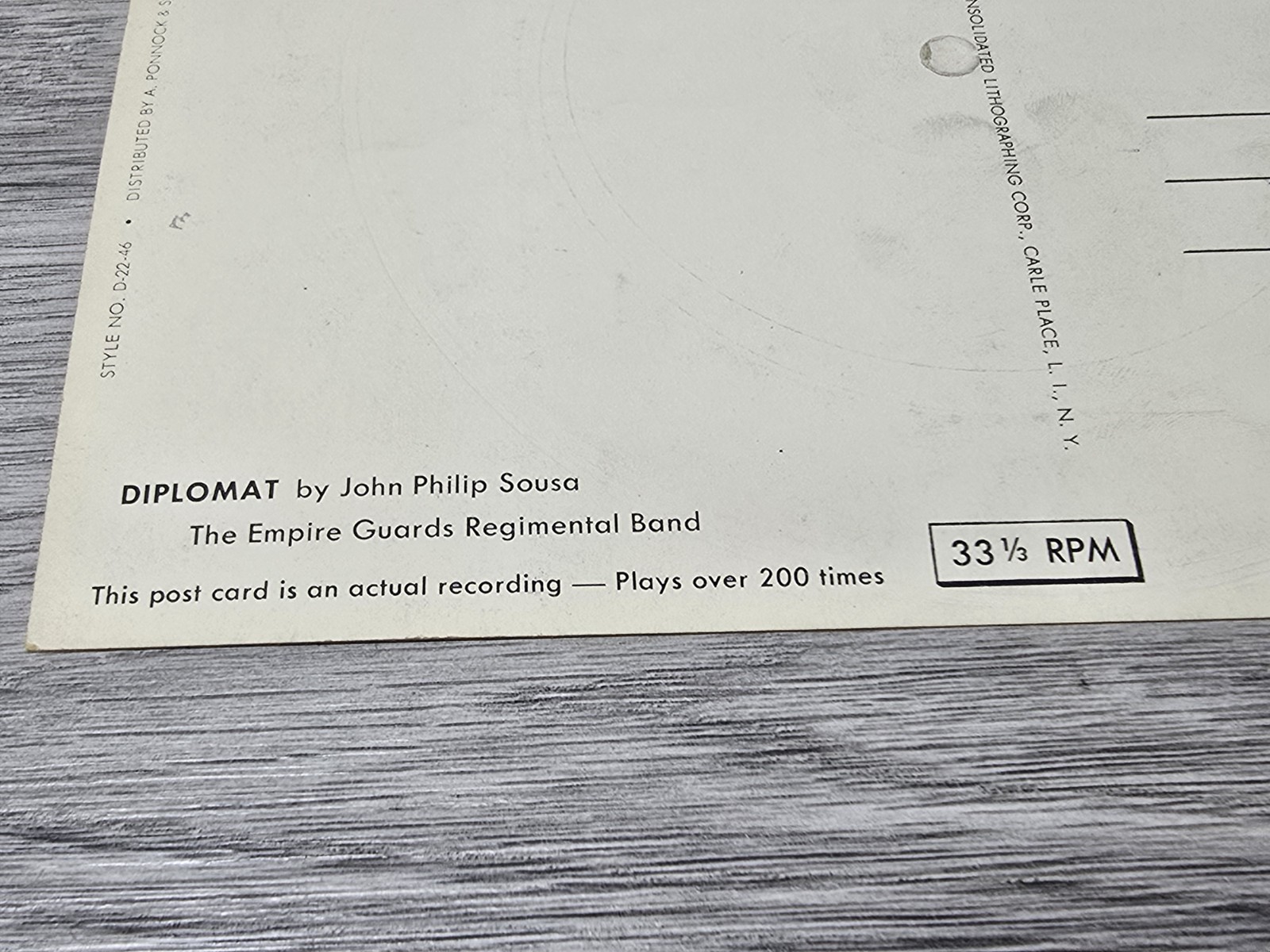 Lot of 2 1950s Philadelphia Pa Talking Postcards 33 1/3 RPM Records