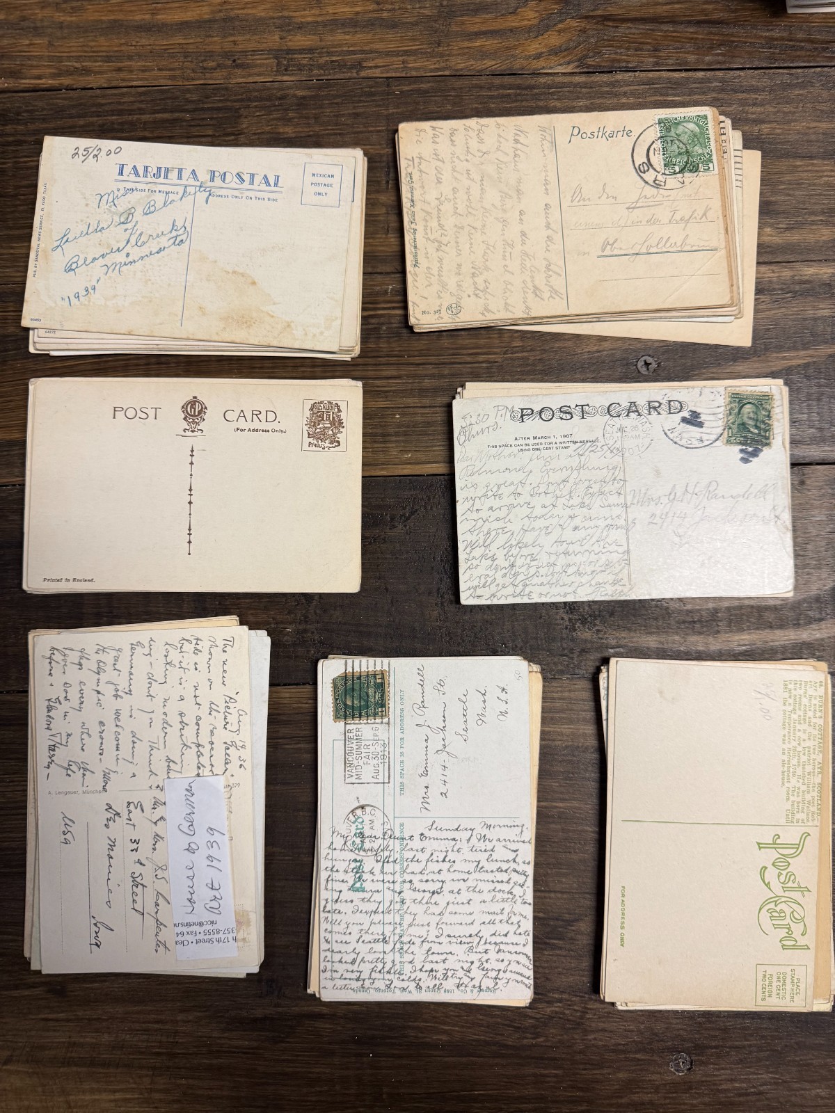 300 Vintage Postcards Lot Pre-1945 Mixed States Countries Topics – No Chrome