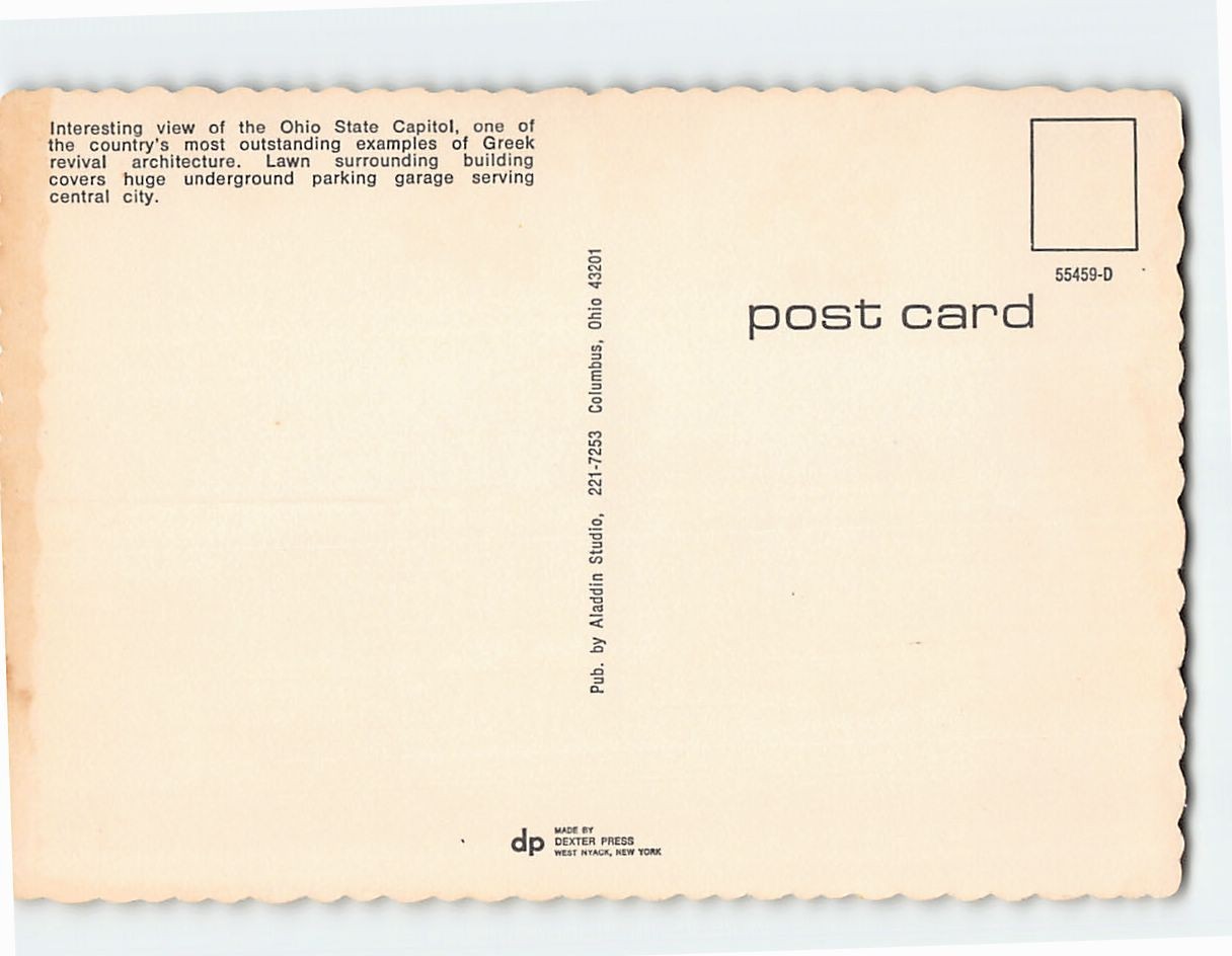 Postcard State Capitol Columbus Ohio USA