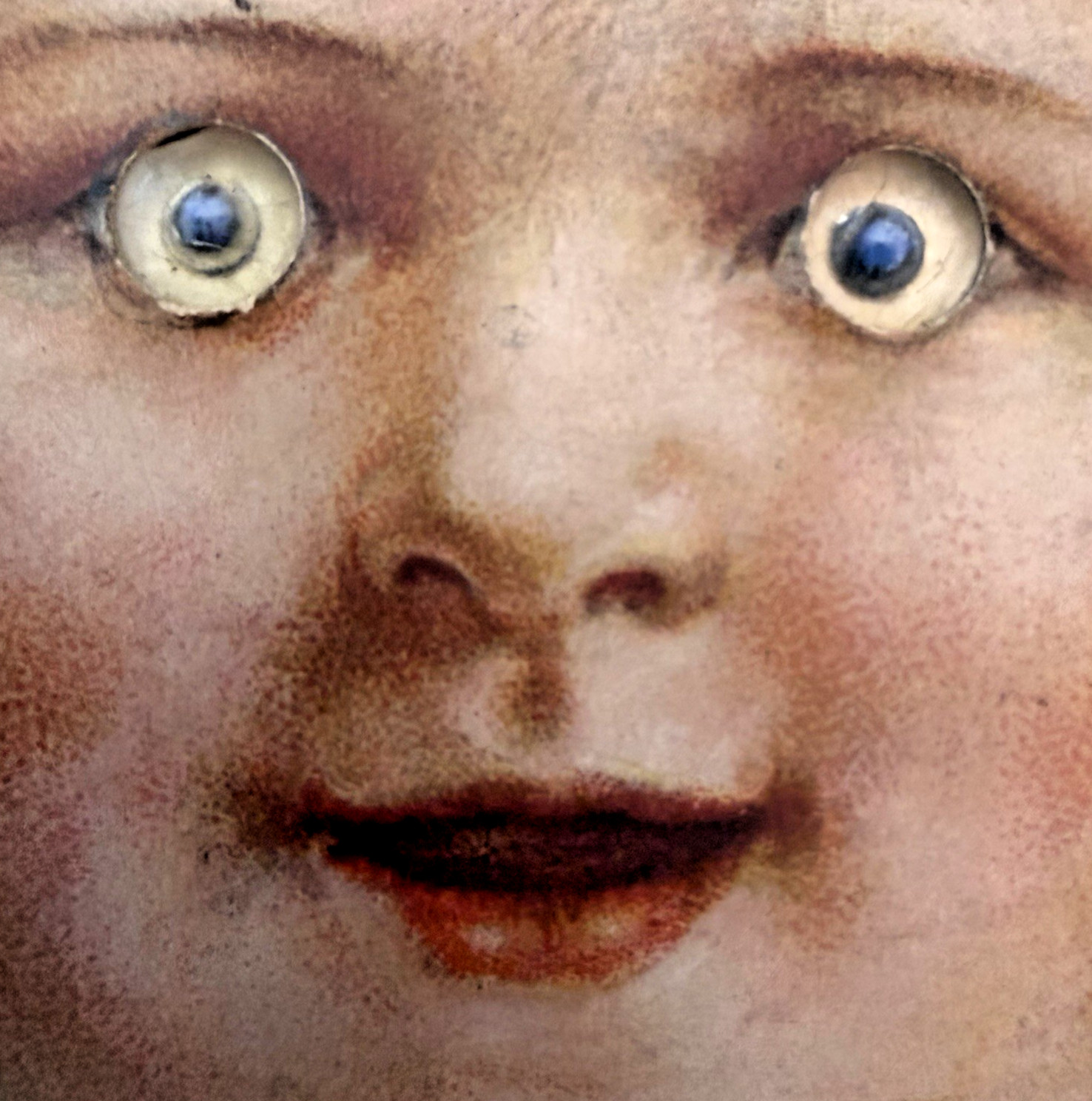 Antique 1920s Baby Doll Googly Glass Eyes Postcard Creepy Oddity S S No 5034