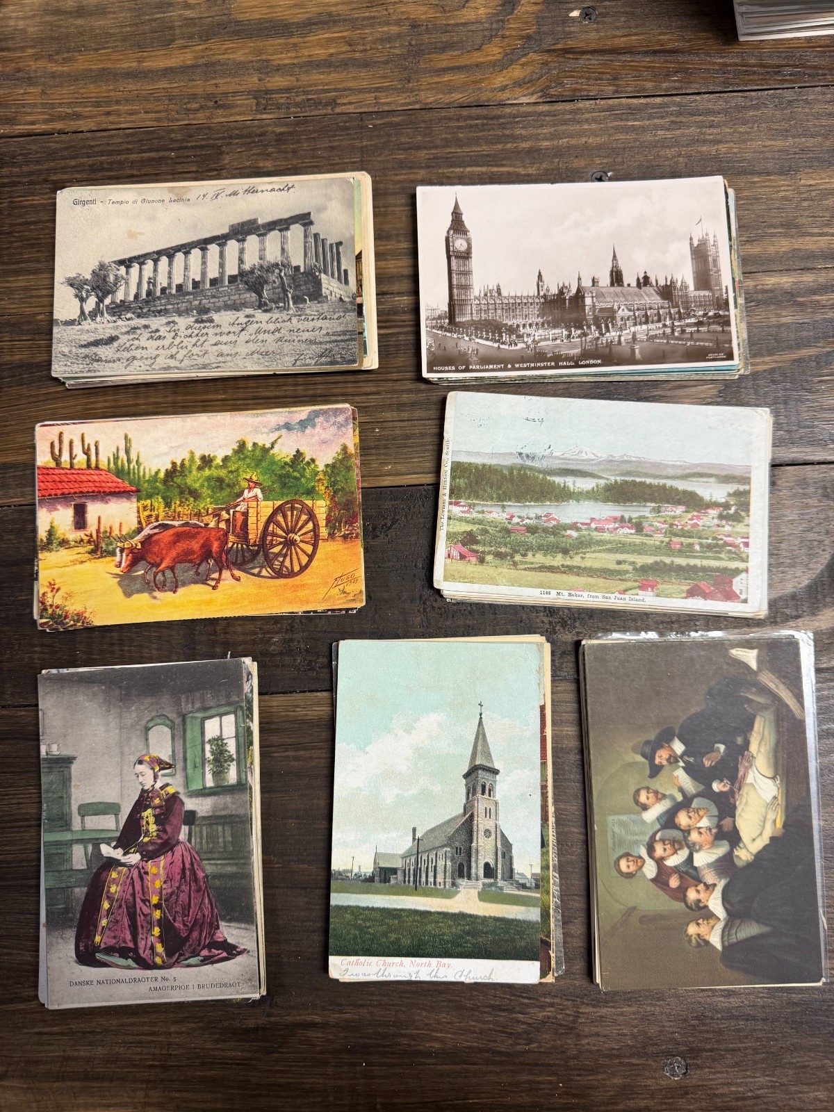 300 Vintage Postcards Lot Pre-1945 Mixed States Countries Topics – No Chrome