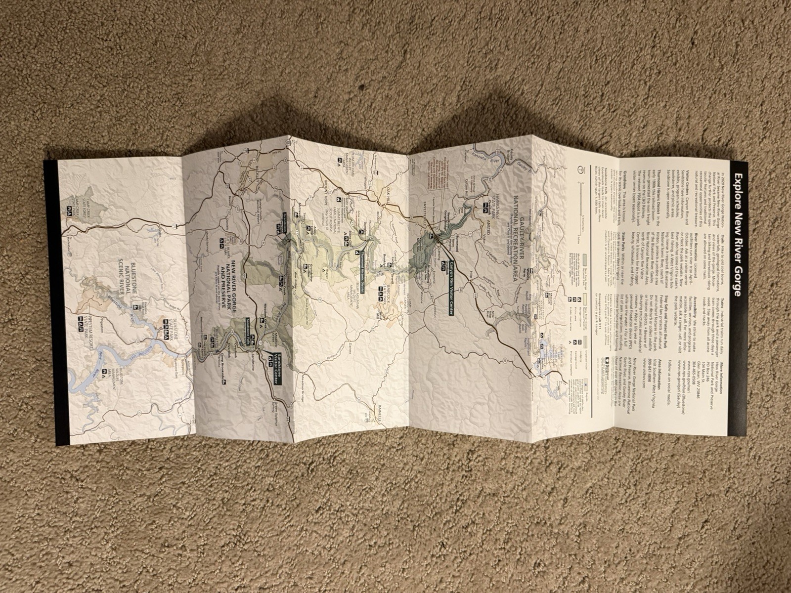2026 New River Gorge National Park- Unigrid Brochure Map-Free Shipping