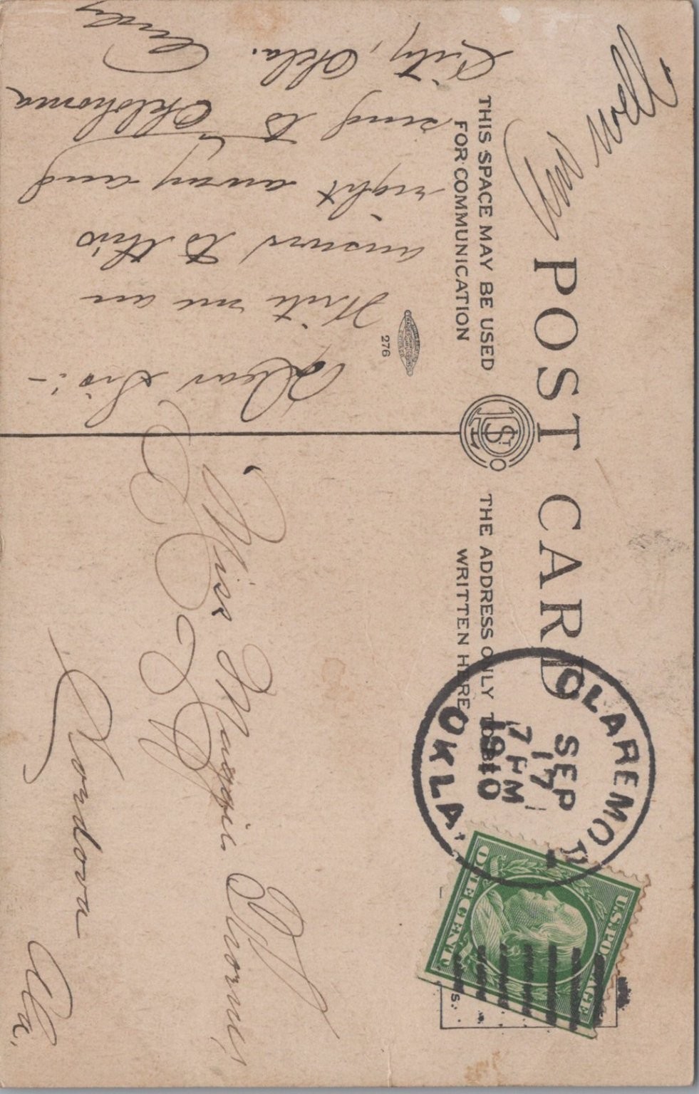1908 Buyers’ Club Building St. Louis MO Hand-Colored Postcard 1910 Postmark