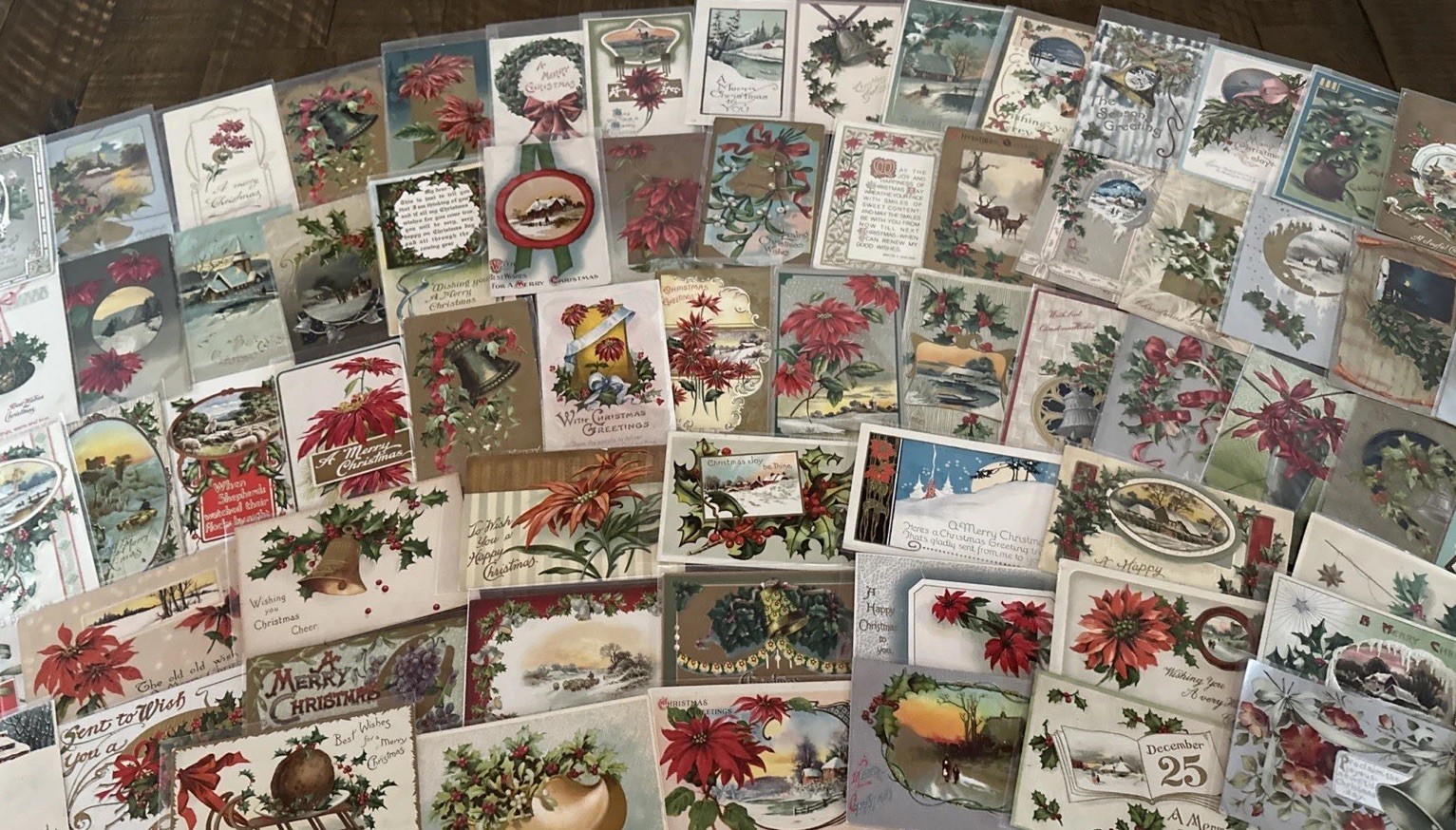 Big Quality ~Lot of~100 Antique Christmas~Postcards~Early 1900’s~ in sleeves