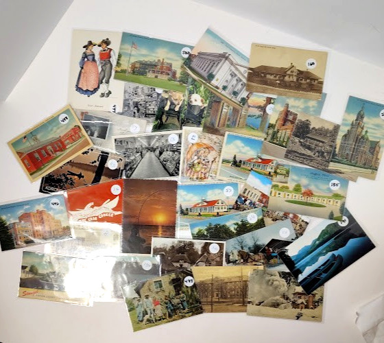 32 Vintage Postcard Lot Linen Real Photo Paper In Sleeves Most Early 1900s-1960s
