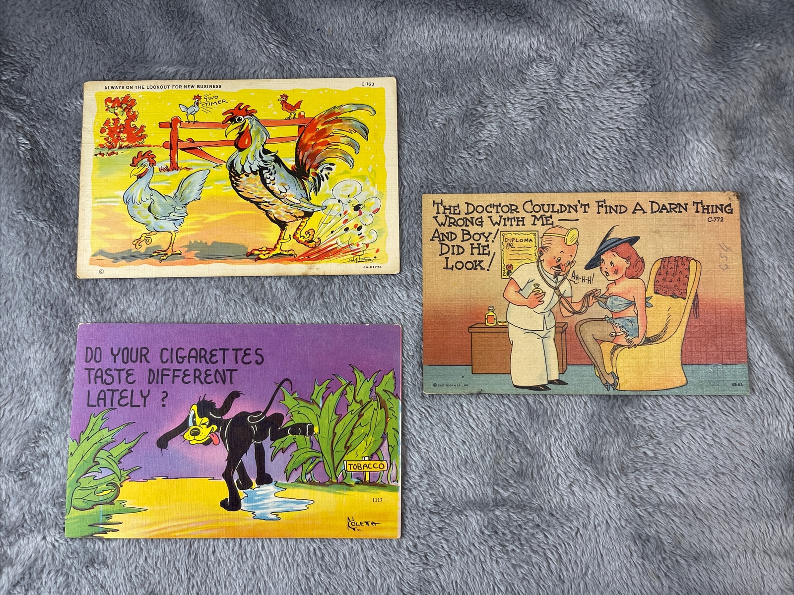 Vintage Linen Funny Humorous Postcard Lot of 3