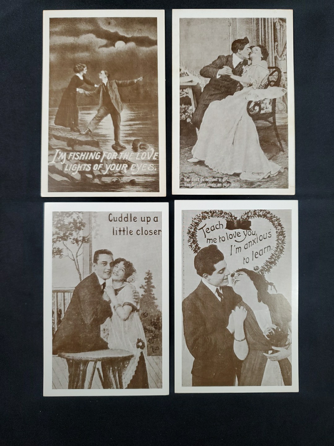 Popular Products Post Card Romantic Couple Date Kiss Unused Lot #5 See Pics