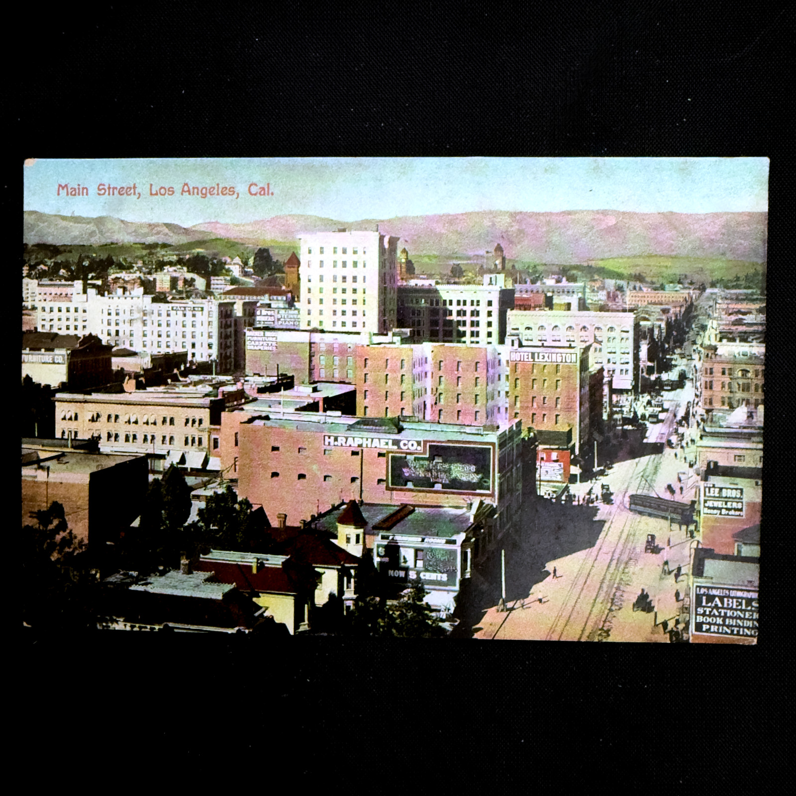 Antique Los Angeles Street View Postcard Lot Broadway Main Spring St CA c1900s