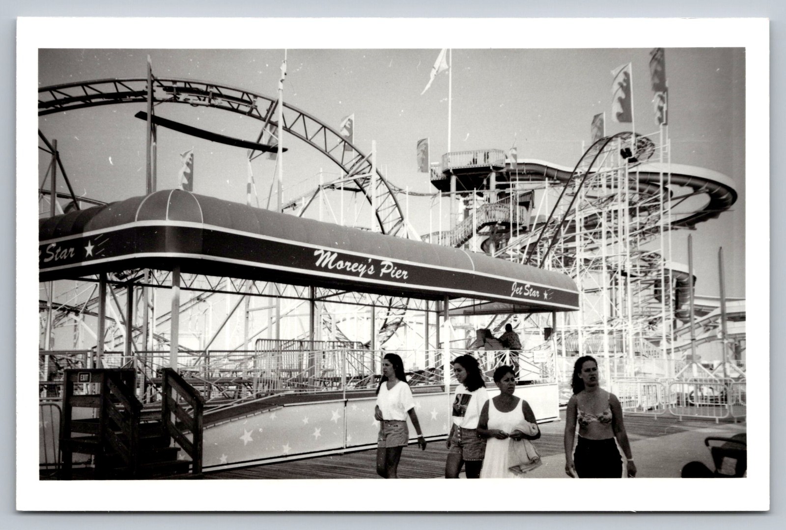 Wildwood NJ, Jet Star Roller Coaster Morey’s Pier c1994 New Jersey RPPC Postcard