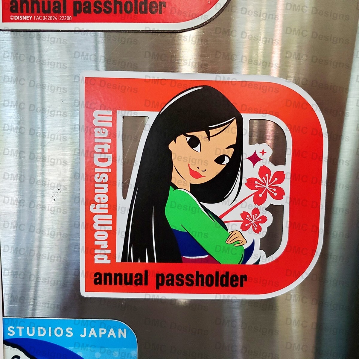 Aftermarket Walt Disney Annual Passholder Magnet featuring Mulan! I made this!