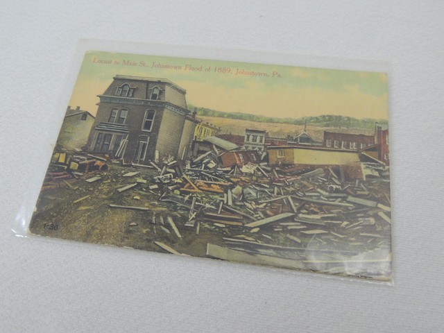 8 Vintage Antique 1889 Johnstown Flood Postcard Photographs w/ Sleeves