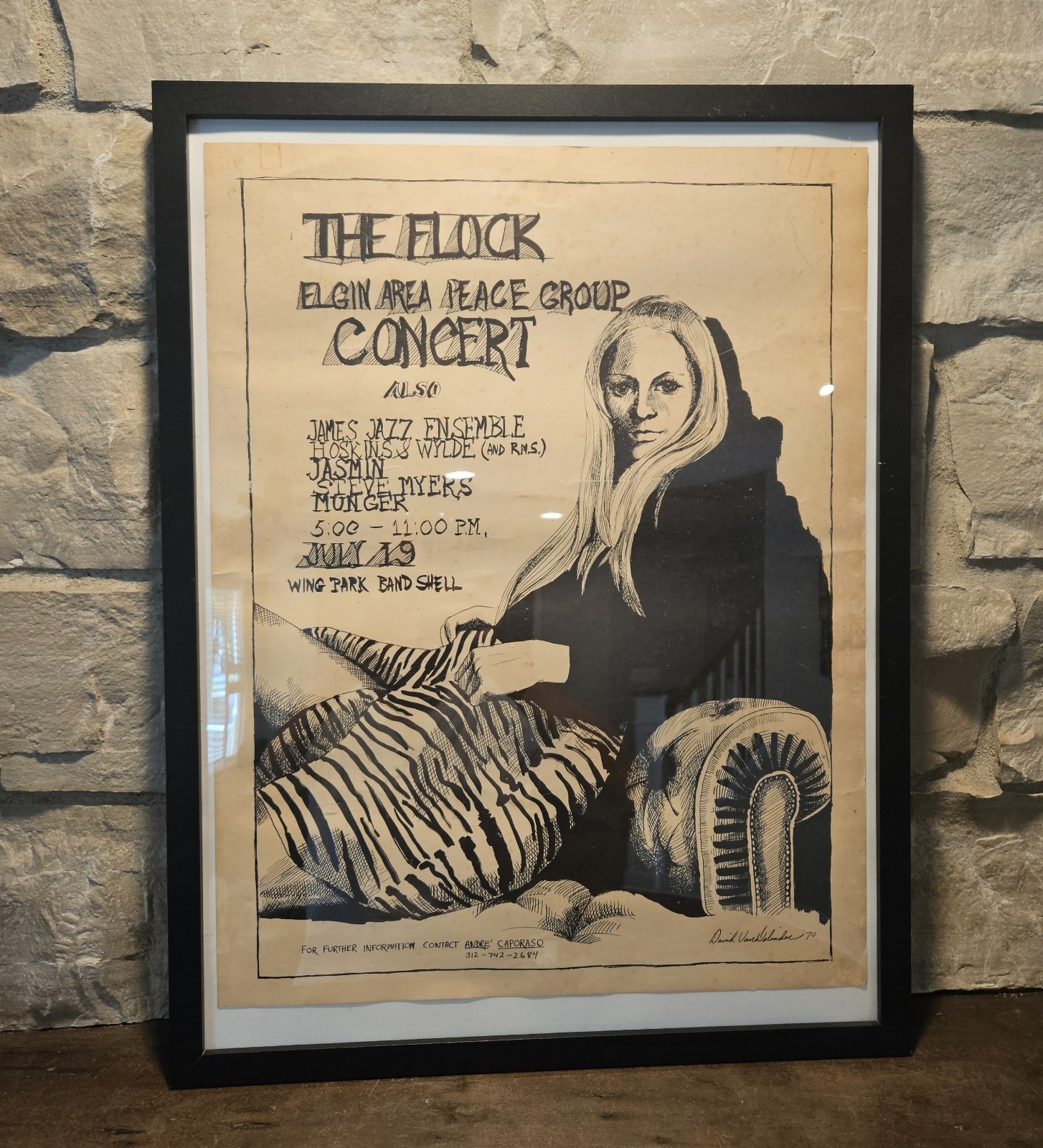 *VERY RARE* Original “THE FLOCK” Concert Poster 1970 By David Archibald