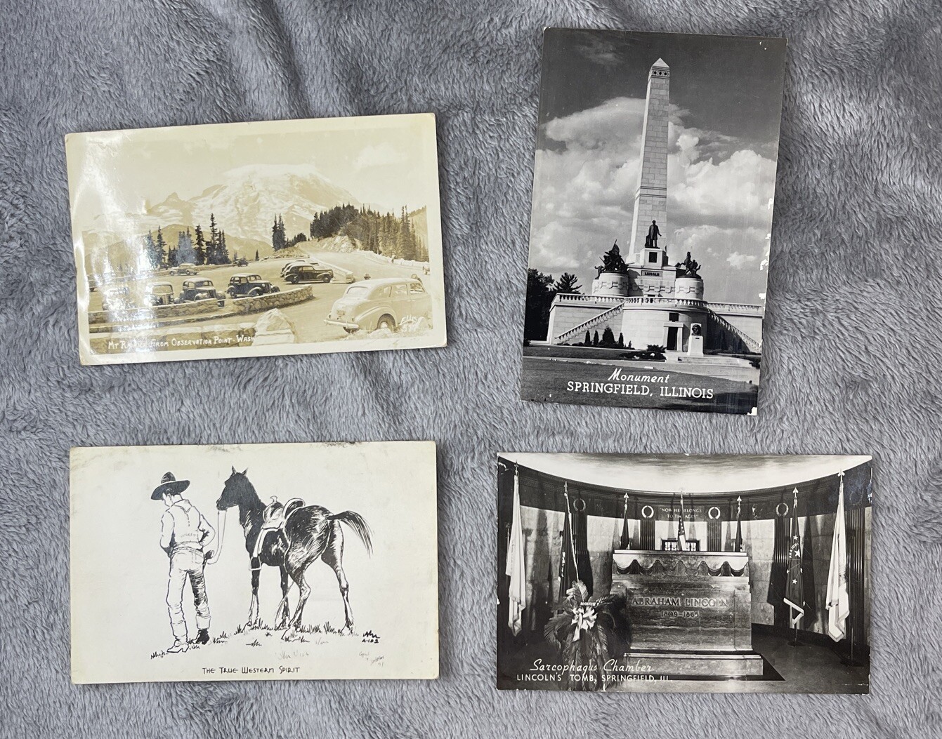 Lot of 4 Vintage Post Cards – 3 RPPC real buildings-scenery